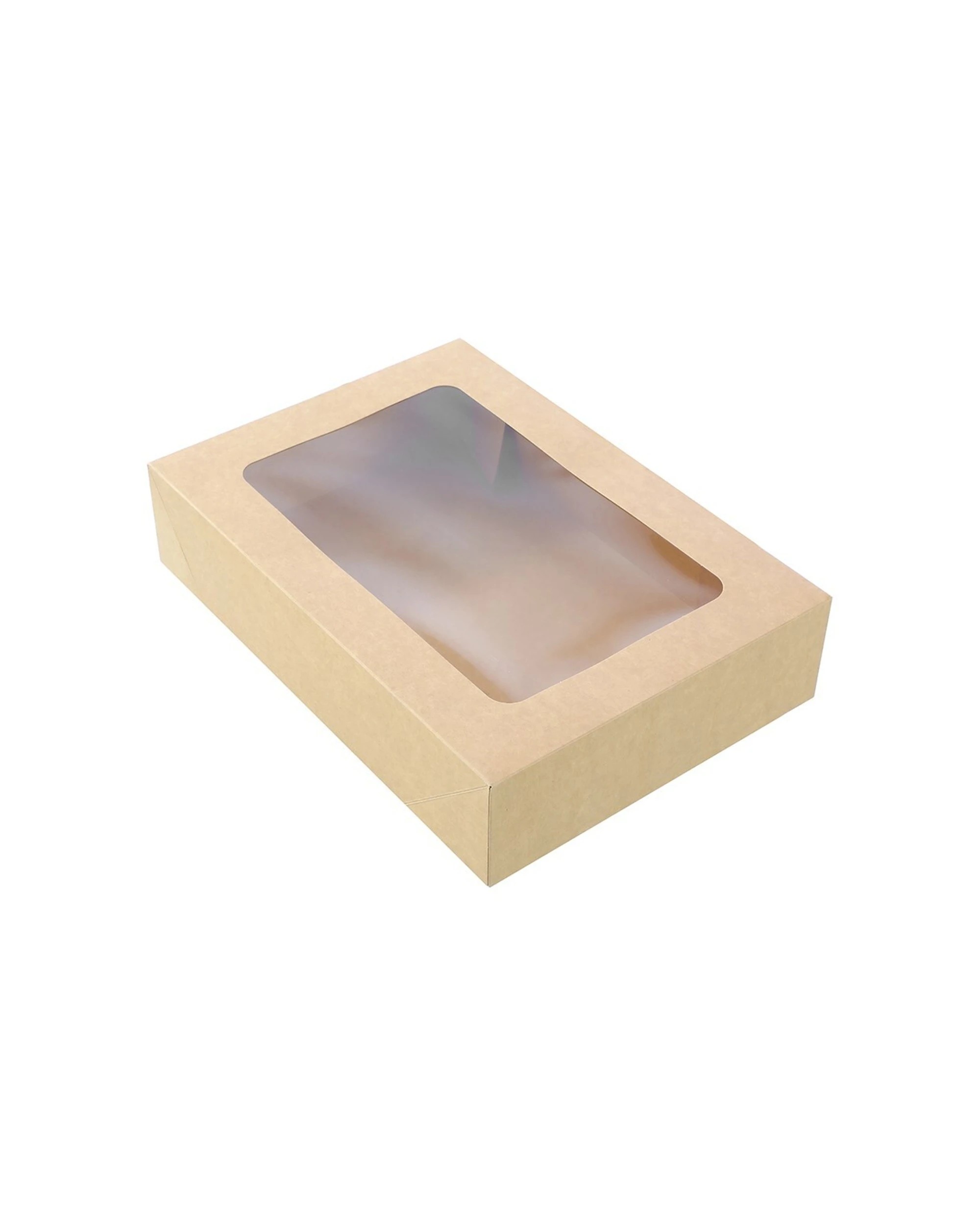 4 3pc Lemon And Lime 36cm Eco Kraft Disposable Catering 7l Lidded Grazing Box
 - Brown, 4 of 6