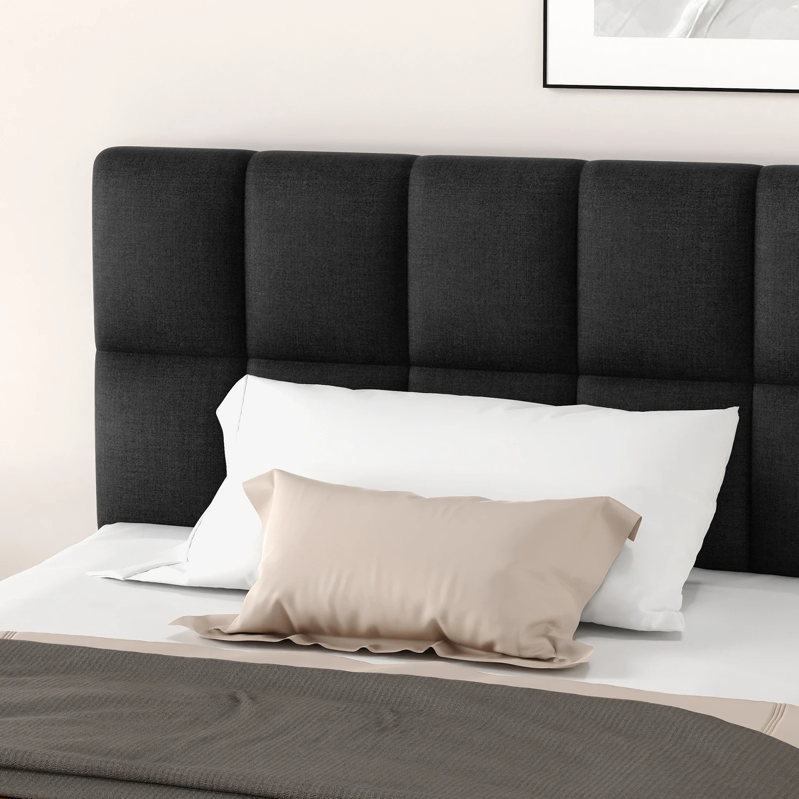 6 Alfordson Bed Frame King Single Grid Tufted Gas Lift Storage Gromit - Charcoal, 6 of 10