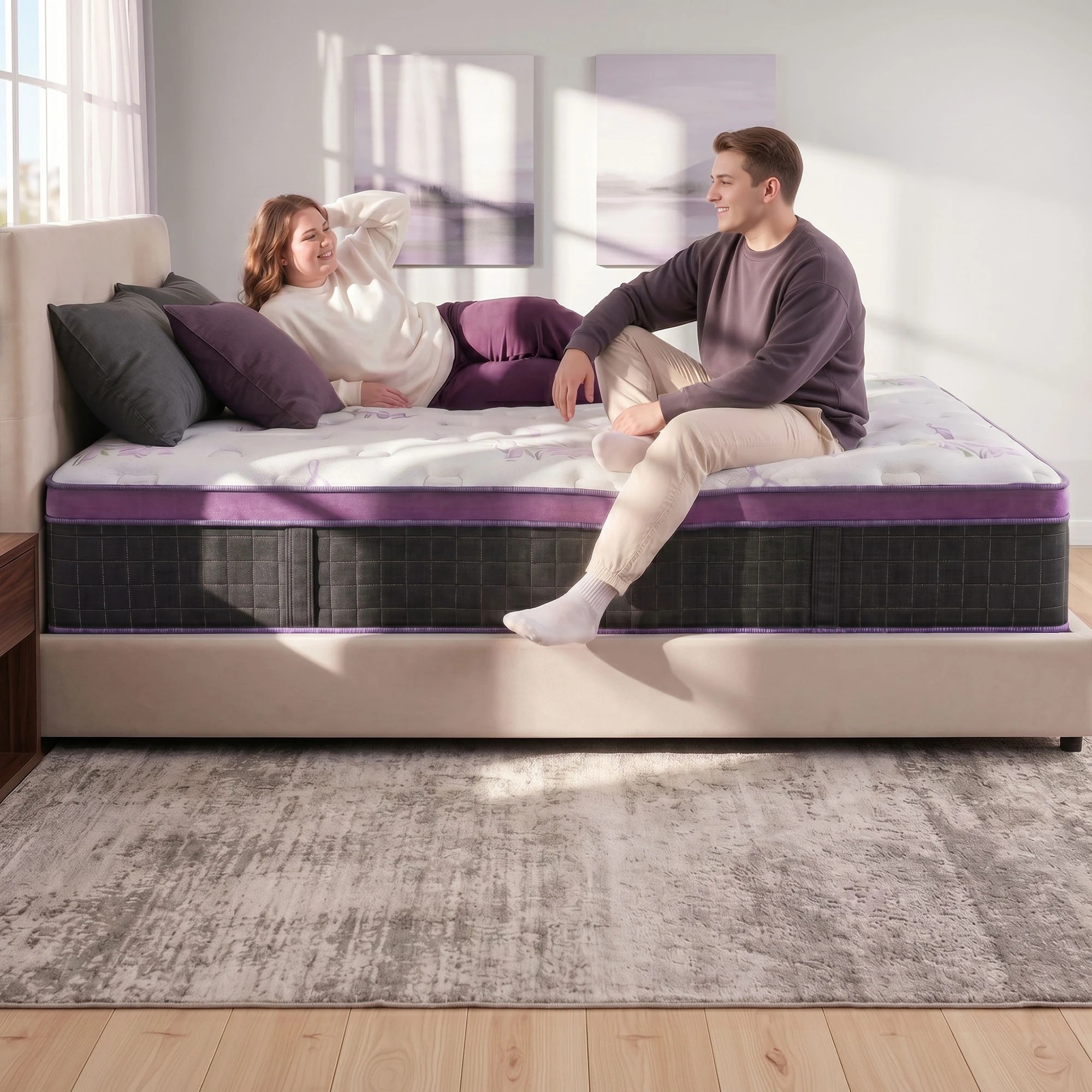 9 Giselle Bedding Euro Top Mattress Firm Pocket Spring Edge Support - King Bed - Multi, 9 of 9