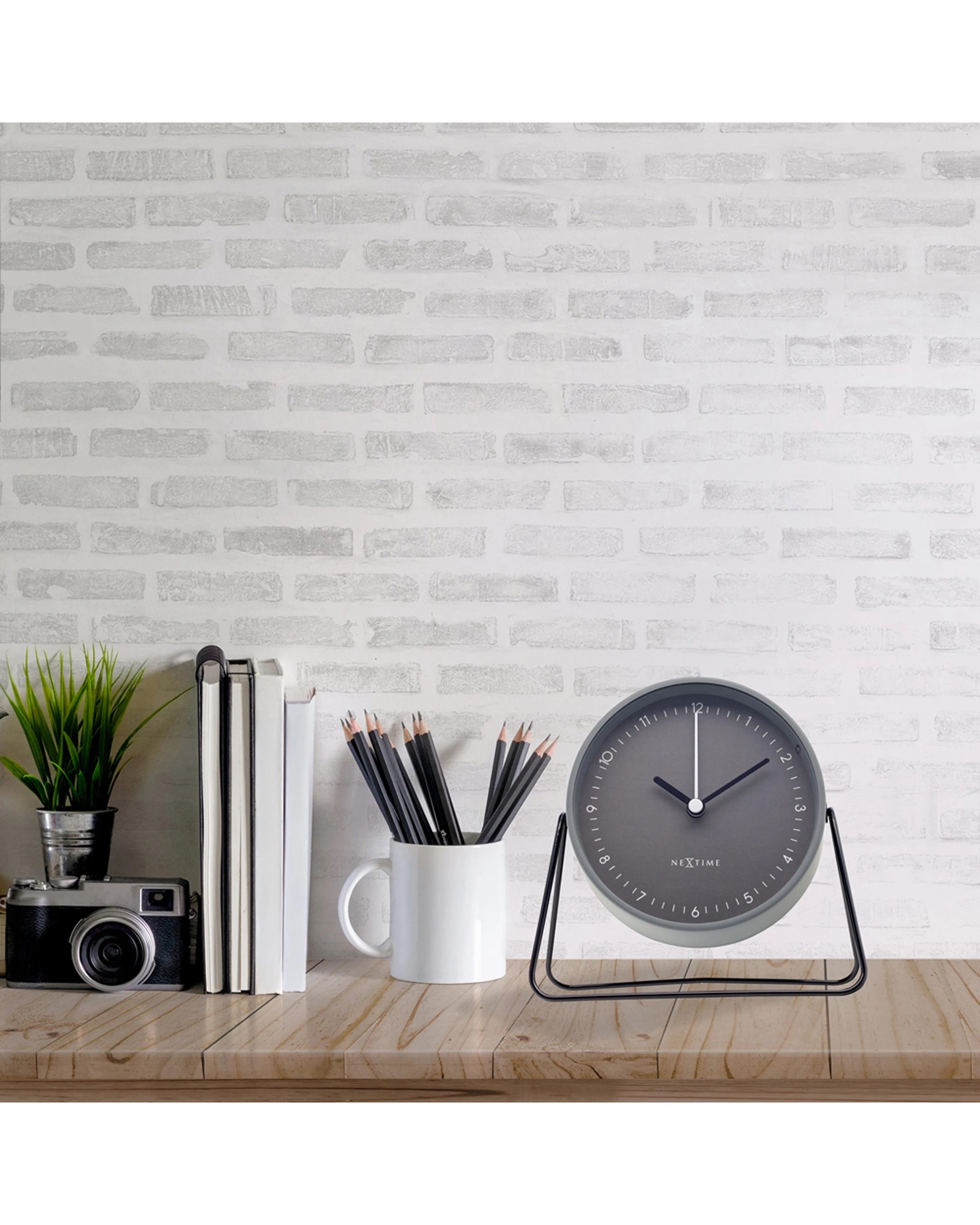 7 NEXTIME Berlin Table Alarm Clock Silent Movement With Night Light - Grey, 7 of 7