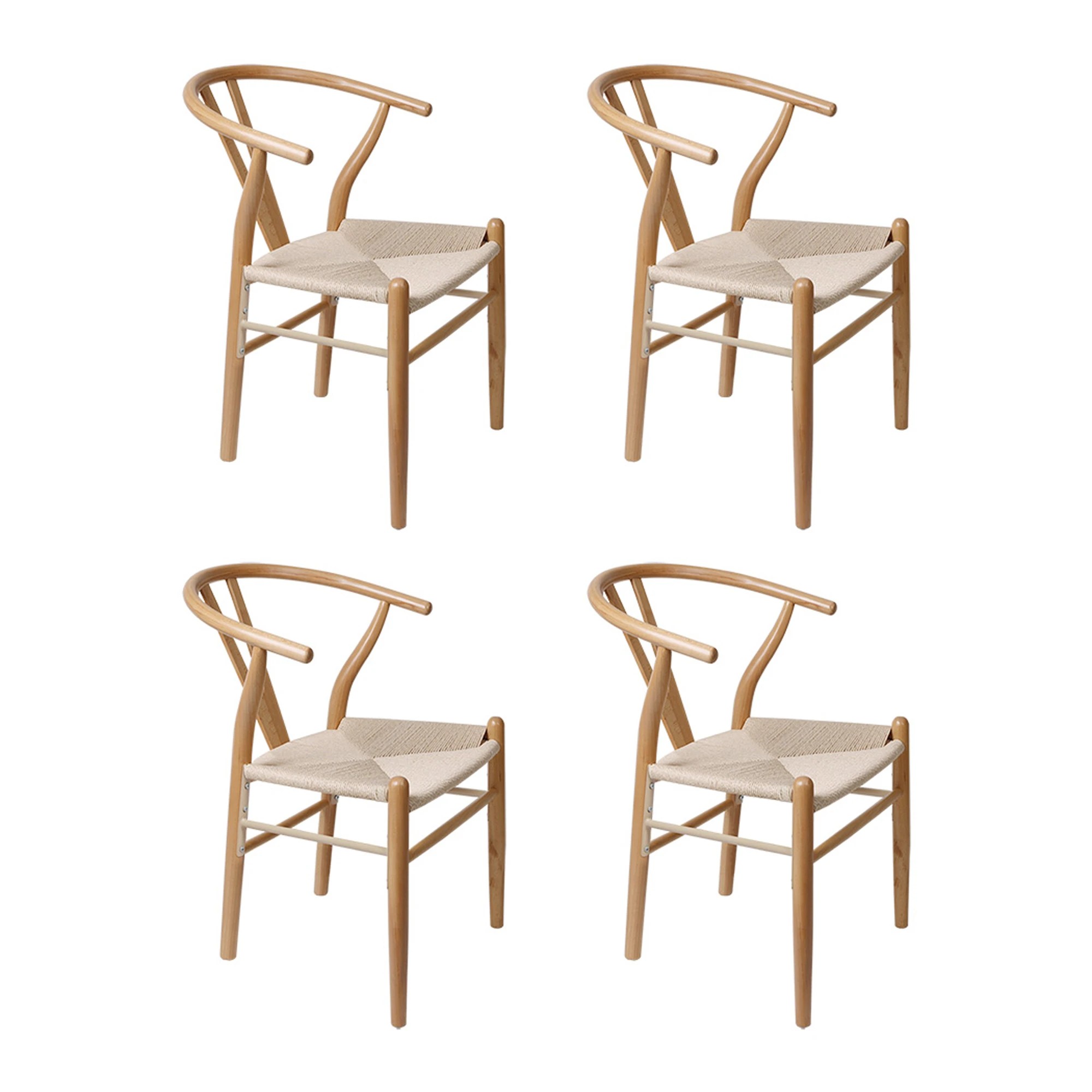 1 Levede 4x Dining Chairs Wooden Hans Wegner Chair Wishbone Chair Cafe Lounge Seat, 1 of 8