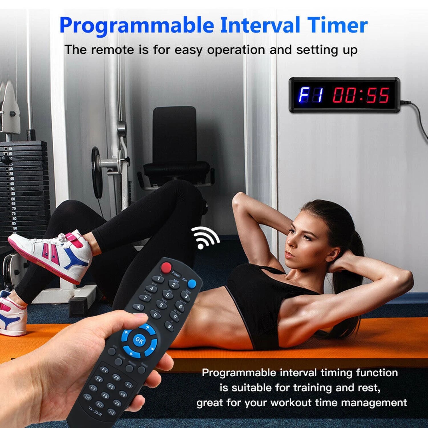 7 TODO 1.5" Digital Countdown Timer LED Interval Timer Clock Remote crossfit Gym MMA Fitness, 7 of 8