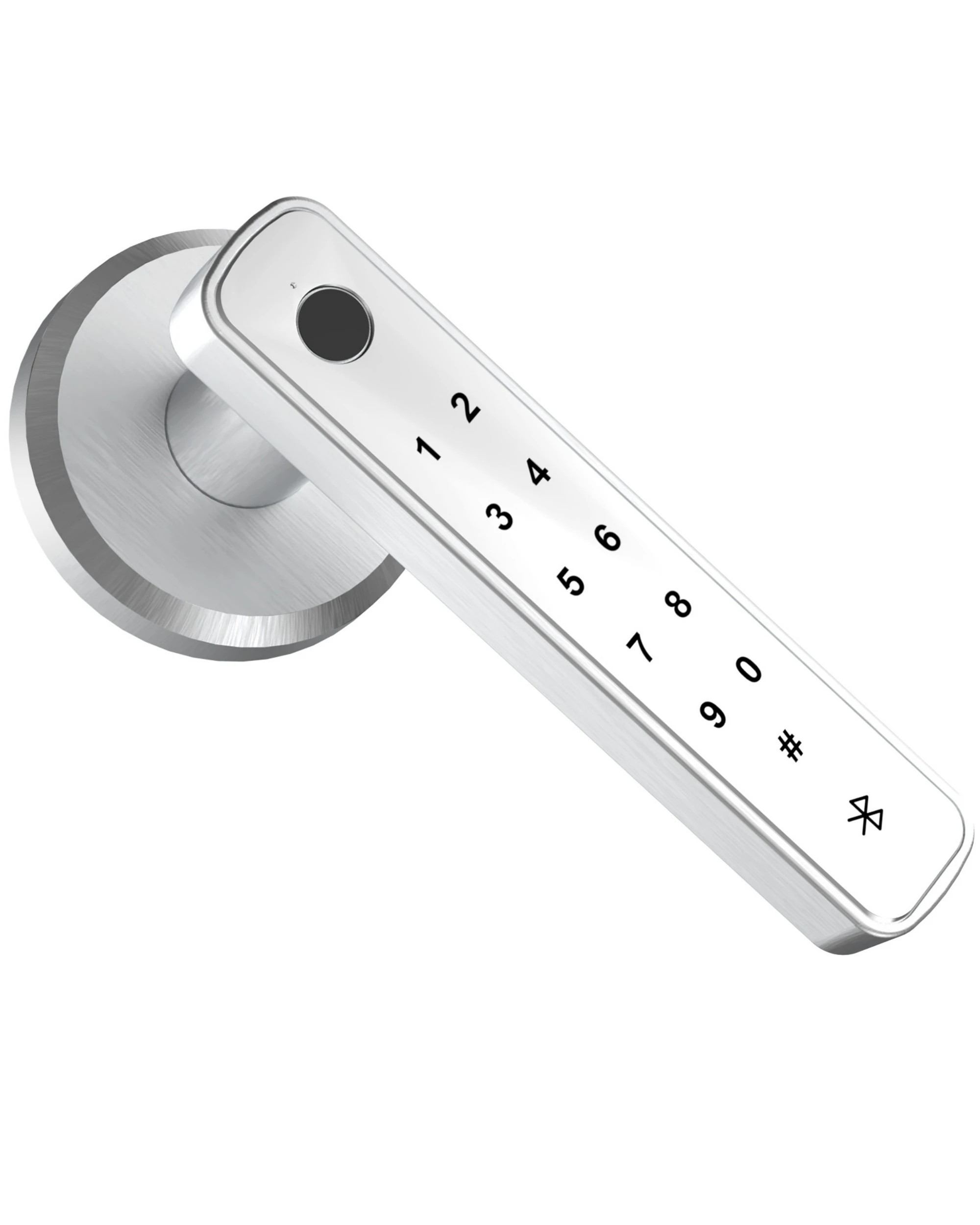 6 Advwin 2PCS Fingerprint Smart Door Lock with Handle - Silver, 6 of 7