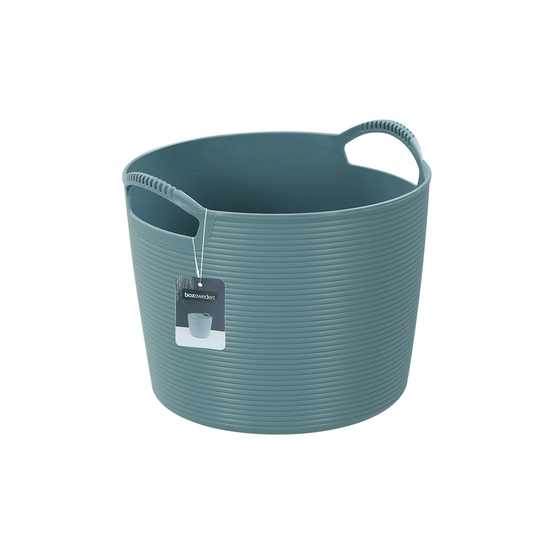 2 Boxsweden 5l Flexible Round Tub Storage Basket Home Organiser Integrated Handles
 - White, 2 of 9