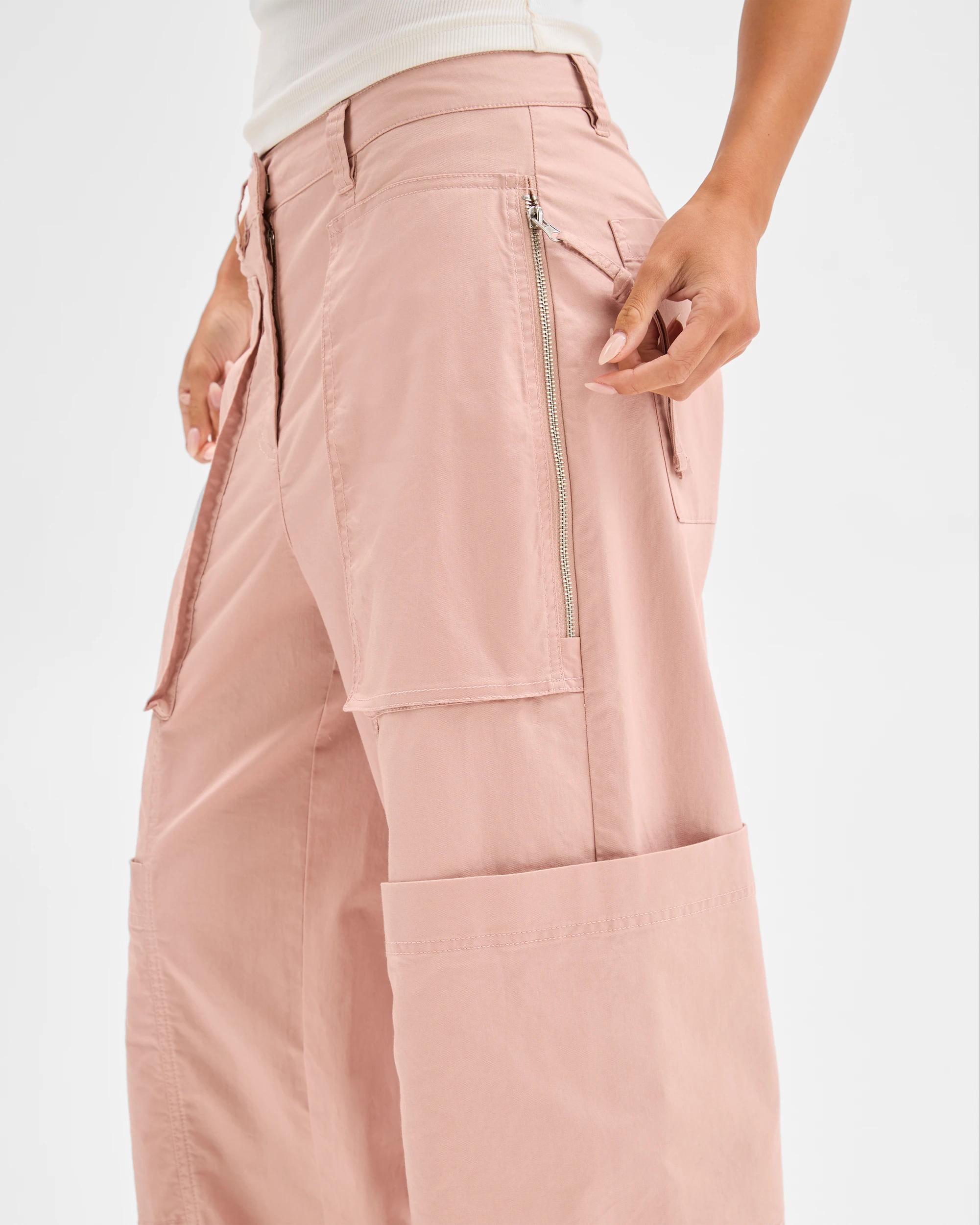 2 Lily Loves Australian Cotton Blend Utility Cargo Pants BLUSH PINK, 2 of 6