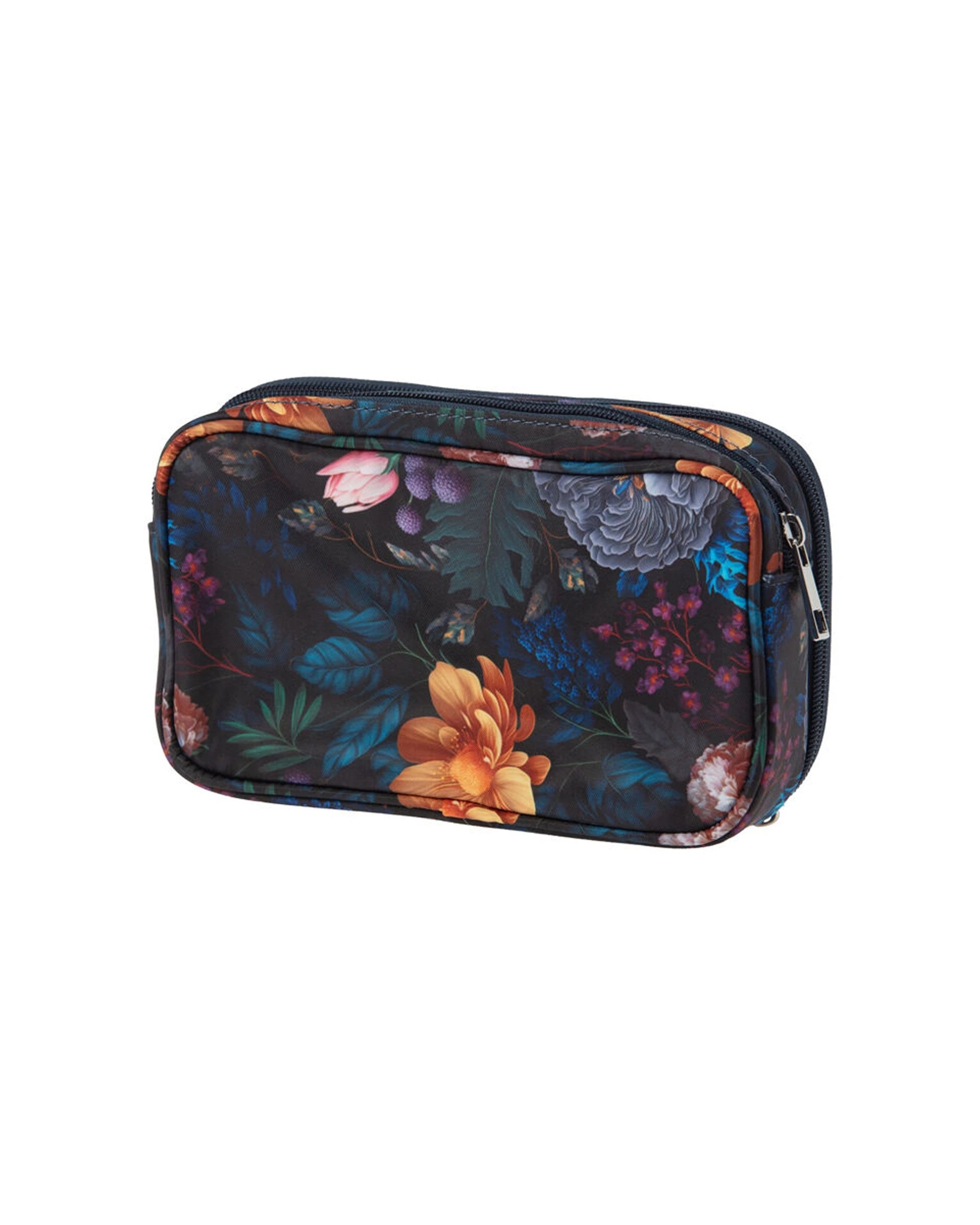 1 Bramble Bay Vintage Floriade Velvet Bloom Makeup Cosmetic Bag 29cm - Black, 1 of 1