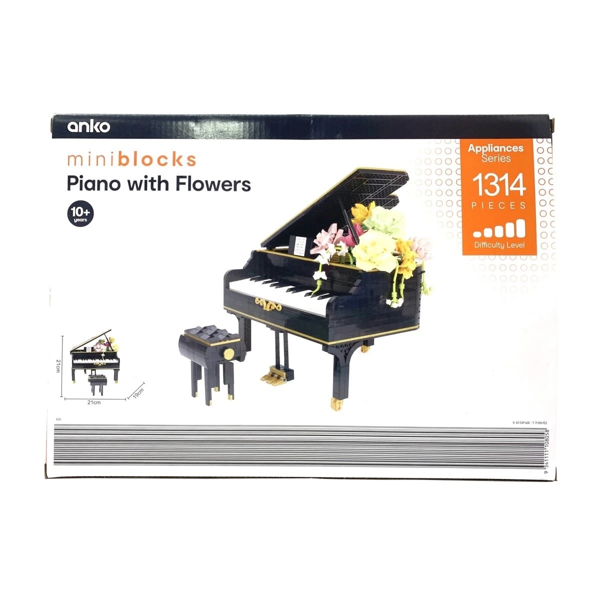 4 1314 Piece Mini Blocks Appliances Series: Piano with Flowers, 4 of 4