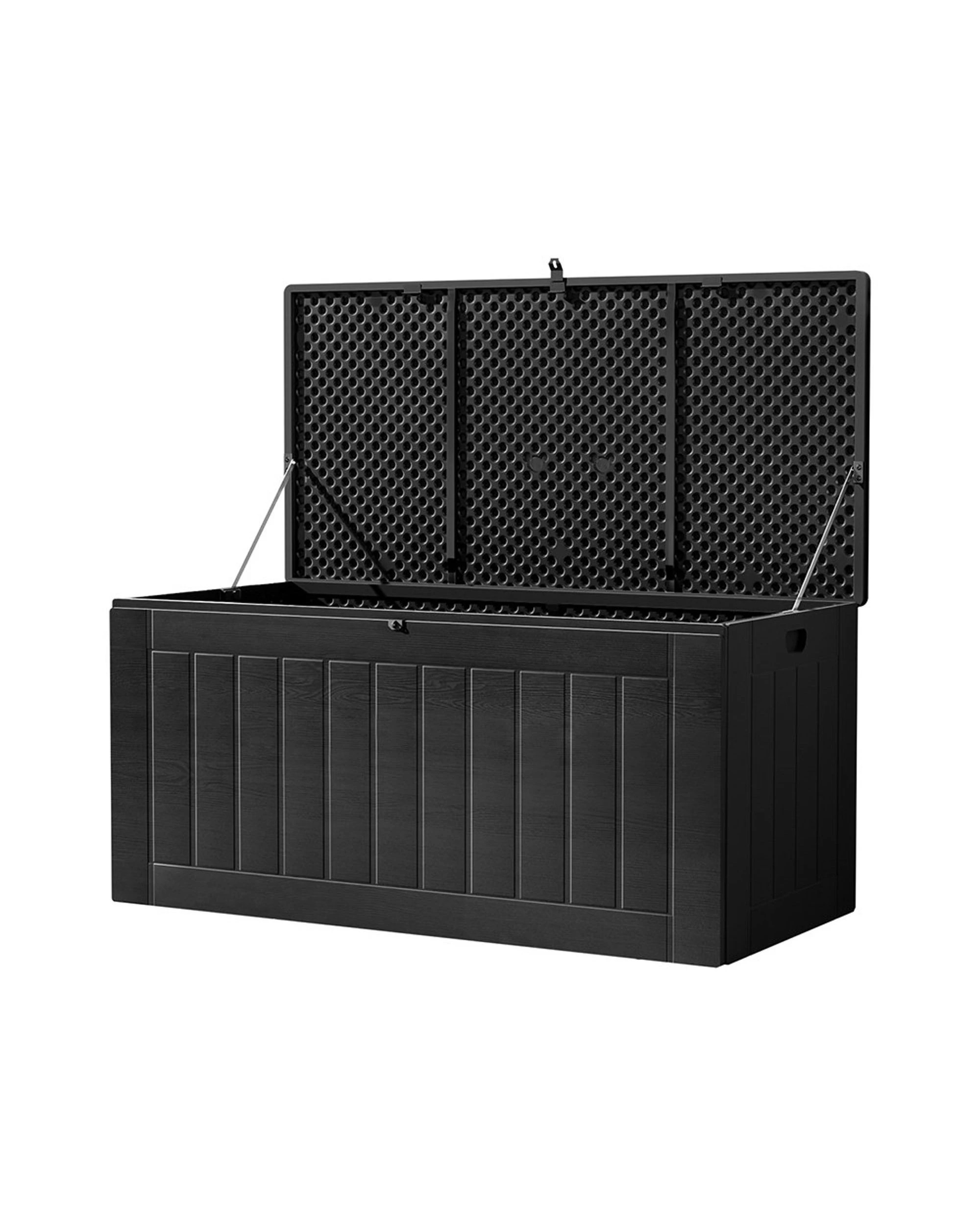 1 Gardeon Outdoor Storage Box 830l Container Lockable Bench Tool Shed
 - Black, 1 of 3