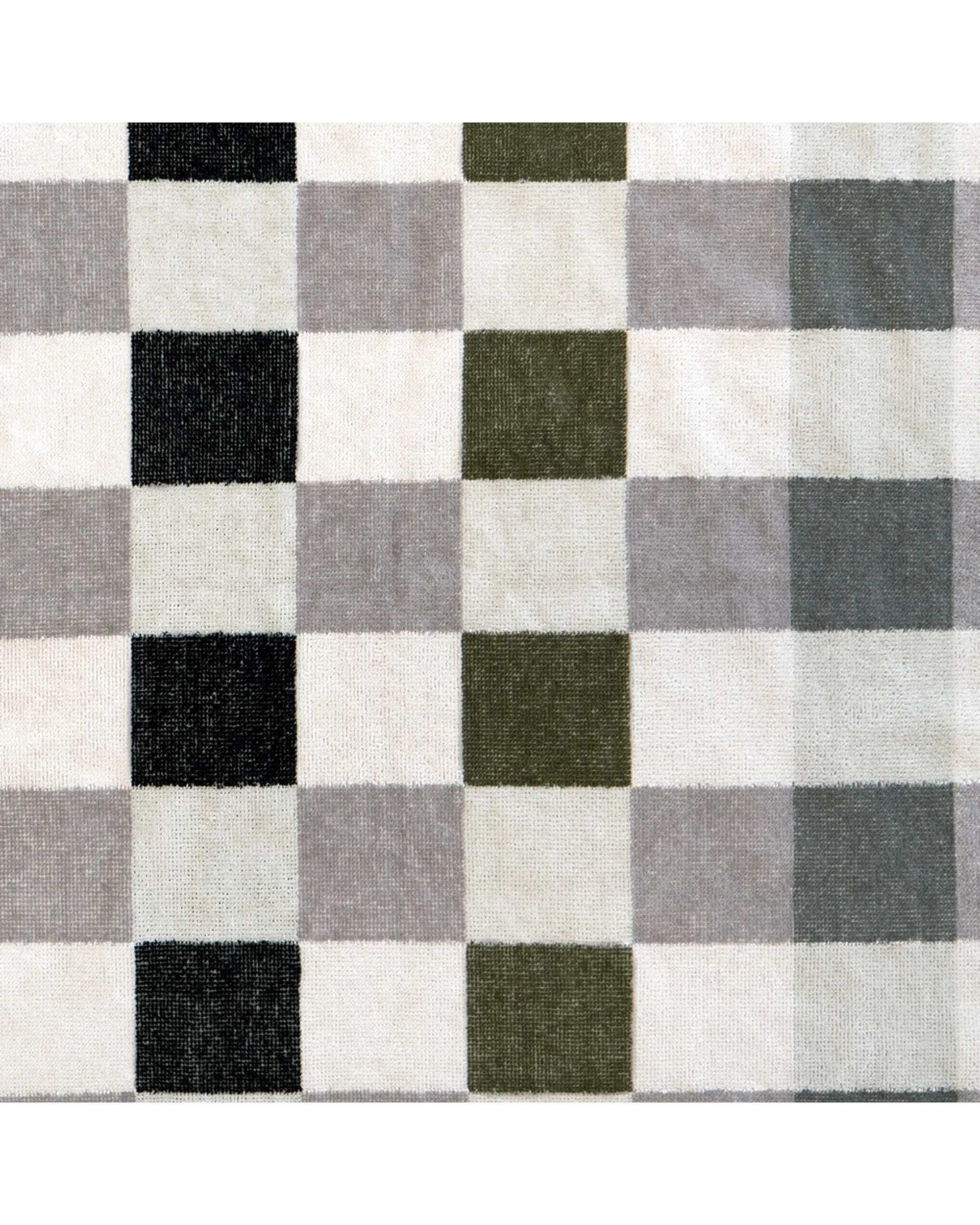 2 Bambury Jacquard Cotton Beach Blanket - Truffle Check 170x170cm - Multi, 2 of 2