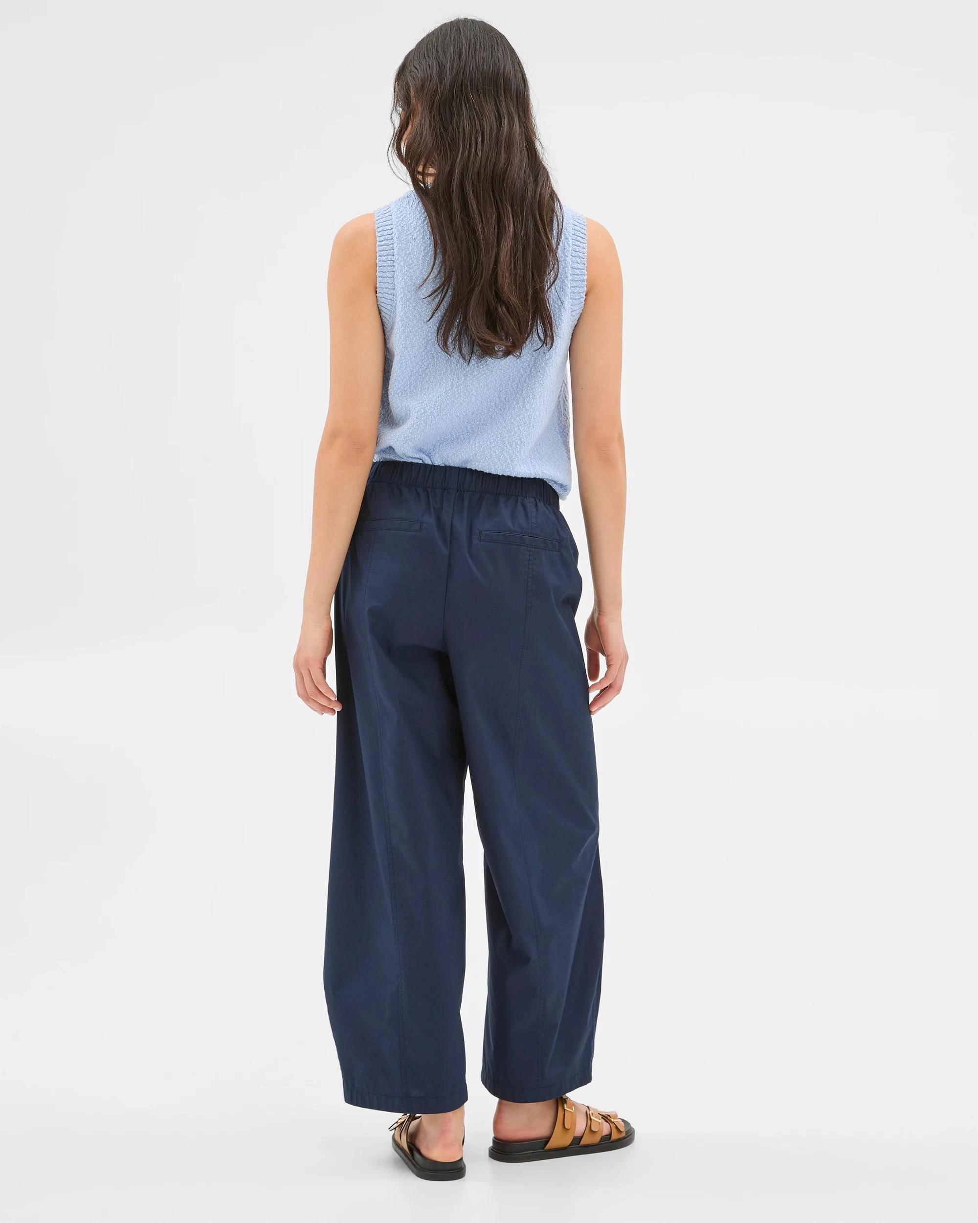 7 Target Australian Cotton Tie Waist Barrel Pants NAVY BLUE, 7 of 8