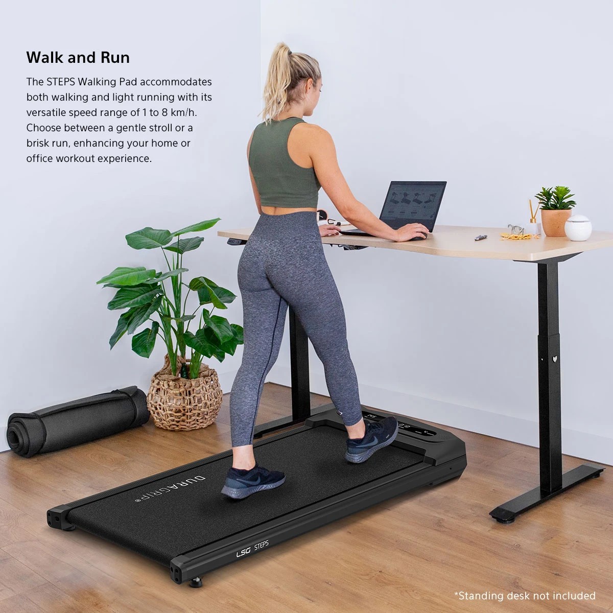 4 LSG STEPS Walking Pad Under Desk Treadmill - Black, 4 of 9
