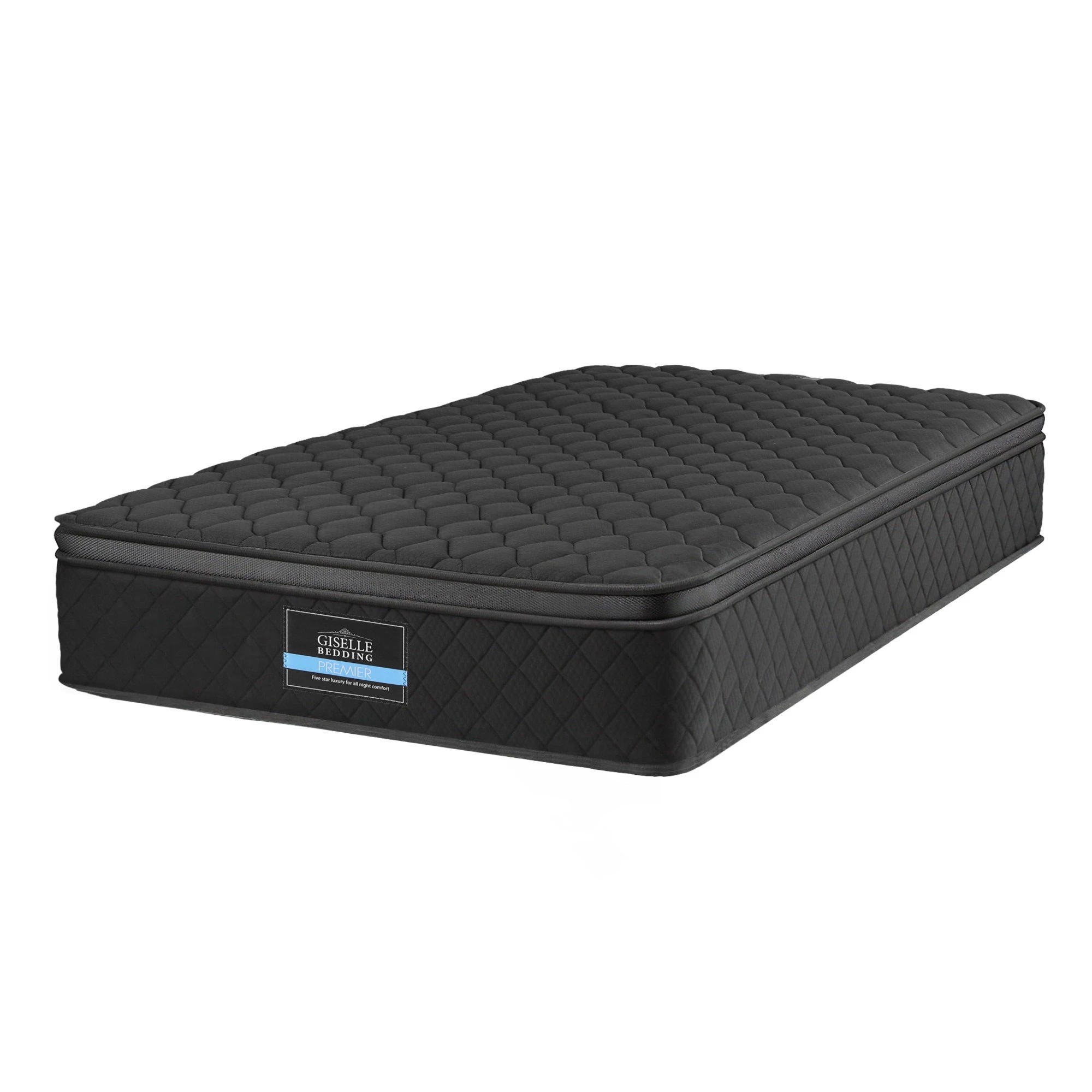 3 Giselle Bedding King Single Mattress 34cm Euro Top with 5-Zone Pocket Spring Support - King Single Bed - Black, 3 of 3