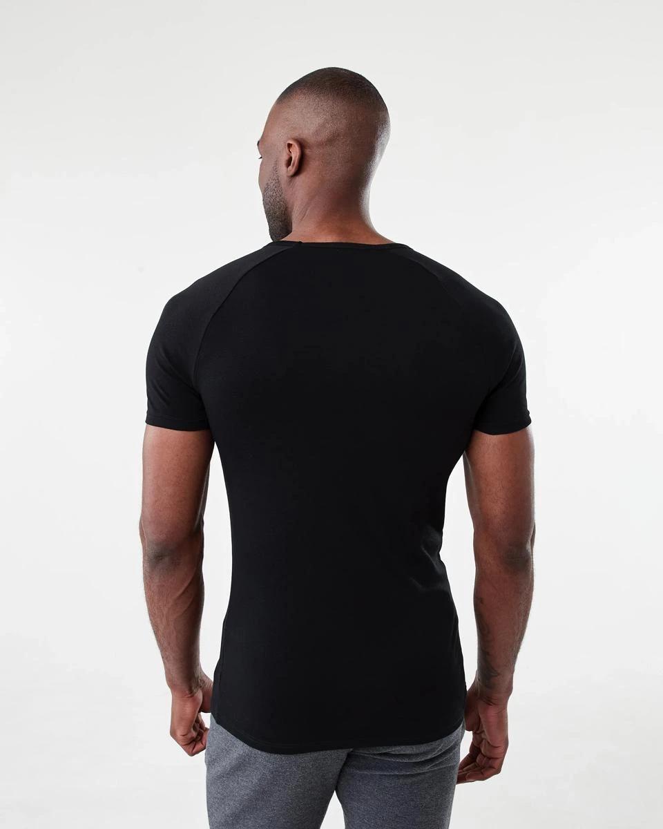3 2 Pack Raglan Crew Neck T-Shirt Black, 3 of 5