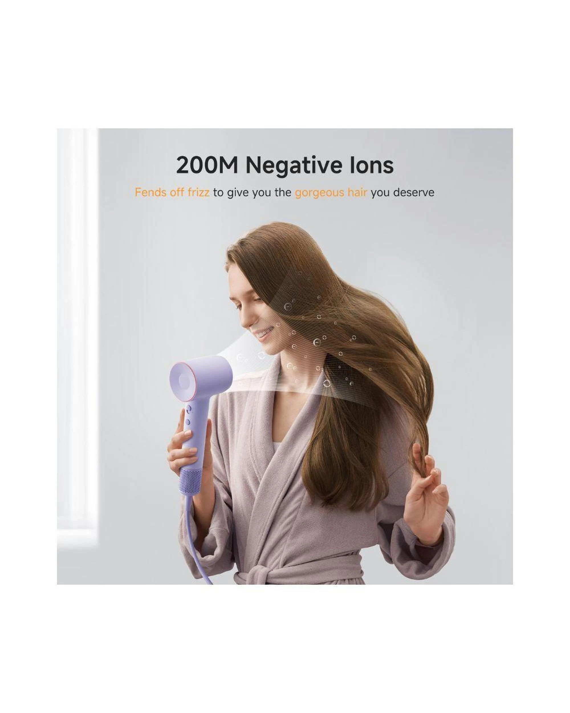 6 Laifen SE2 Hair Dryer Purple High Speed Quiet 10 Settings 200M Ions Child Mode Nozzles 25m Cable, 6 of 10