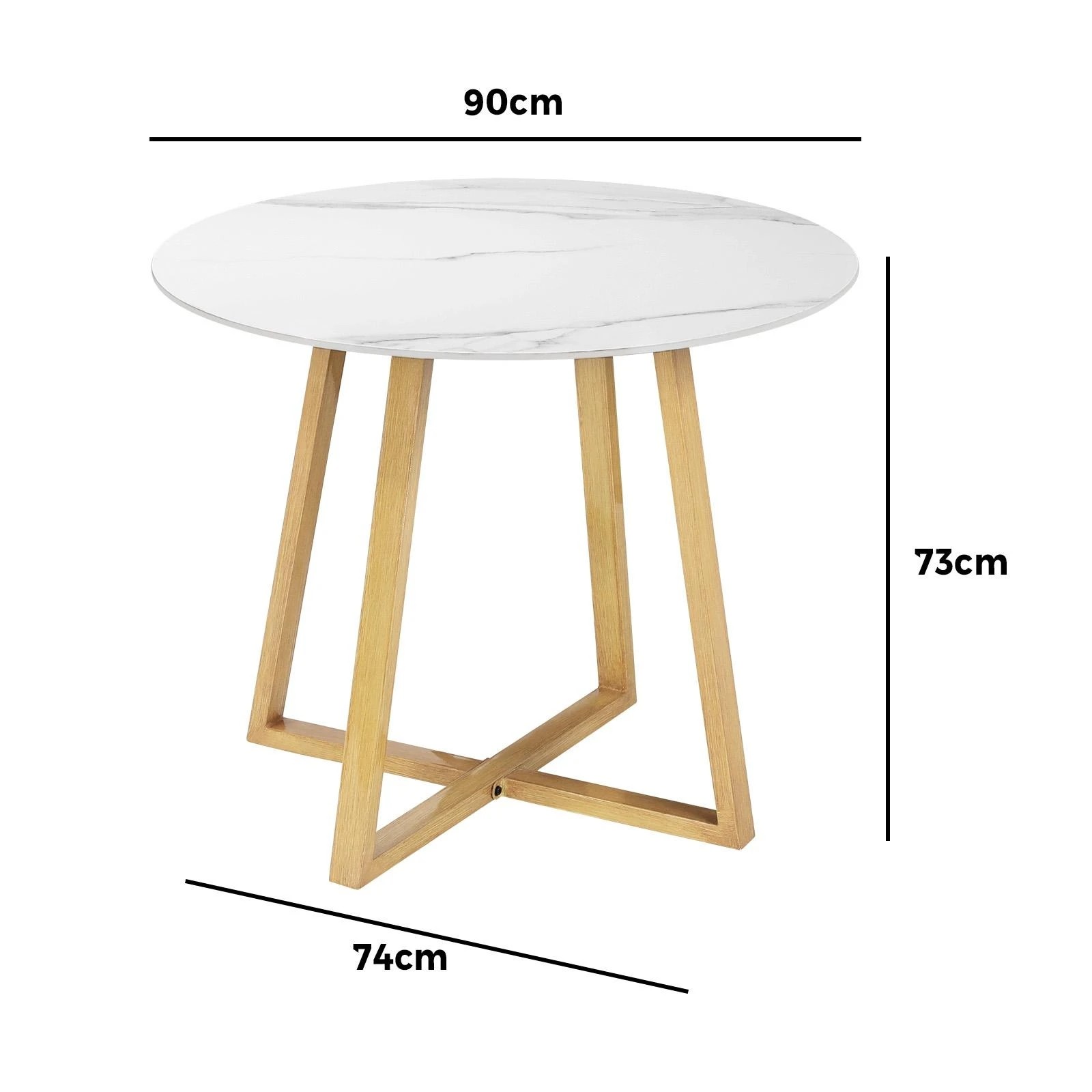 9 Livsip Outdoor Dining Marble Table Patio Garden Furniture 90cm Bistro Desk
 - Multi, 9 of 10