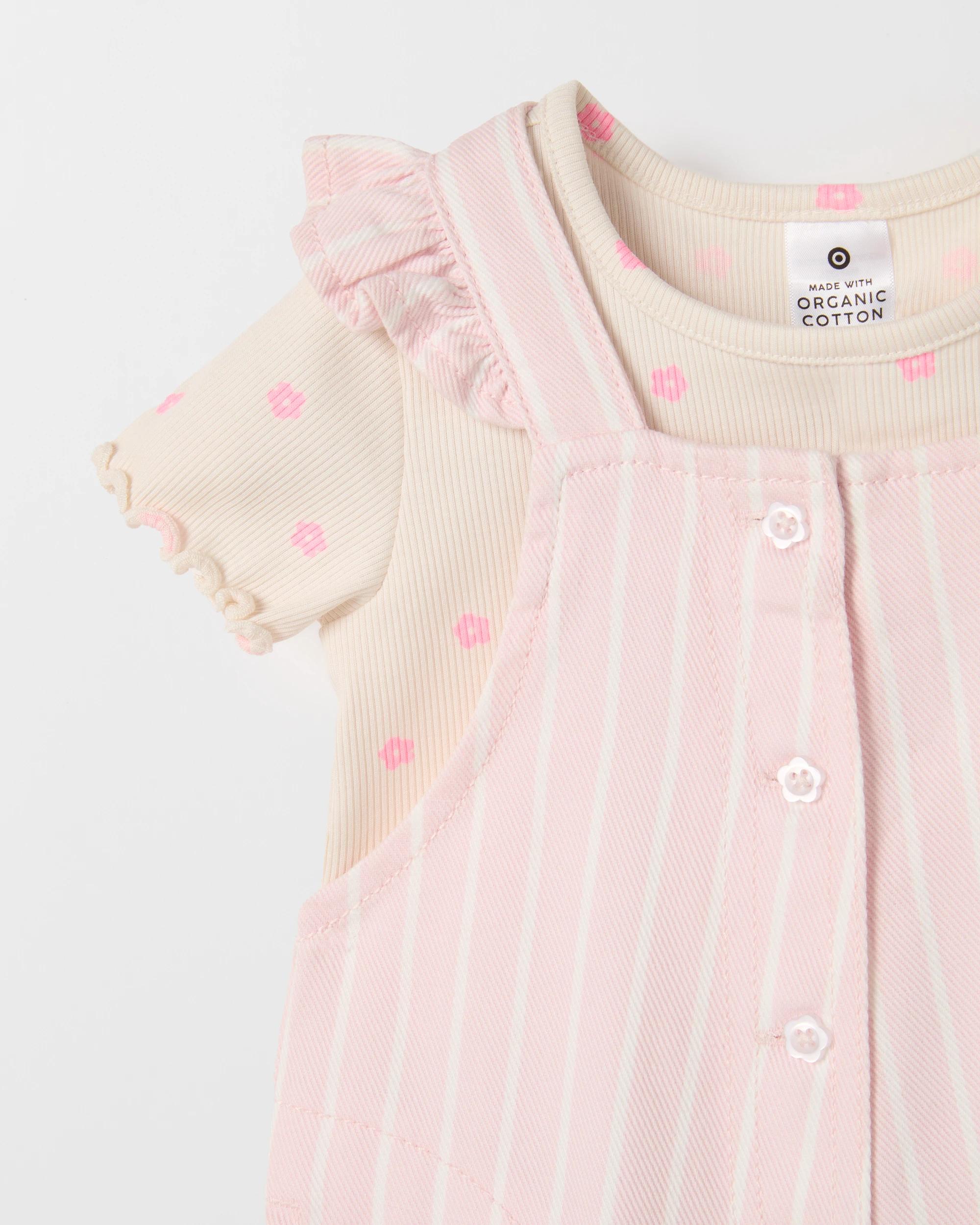 2 Target Baby T-Shirt and Dungaree 2 Piece Set PINK, 2 of 2