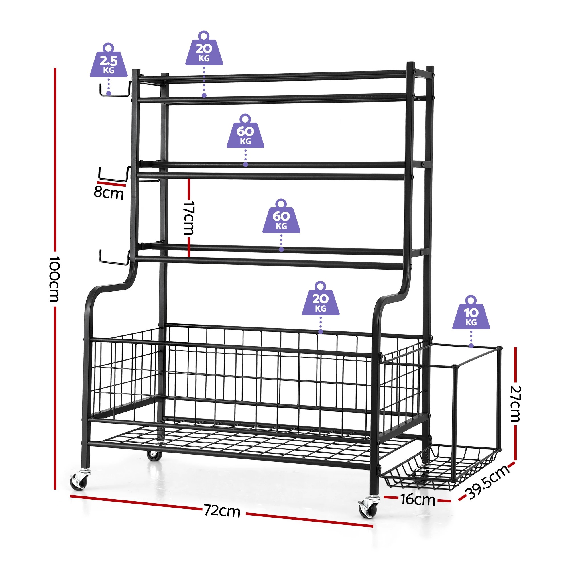 1 Everfit Dumbbell Rack Weight Rack for Dumbbells Home Gym Storage - Black, 1 of 7