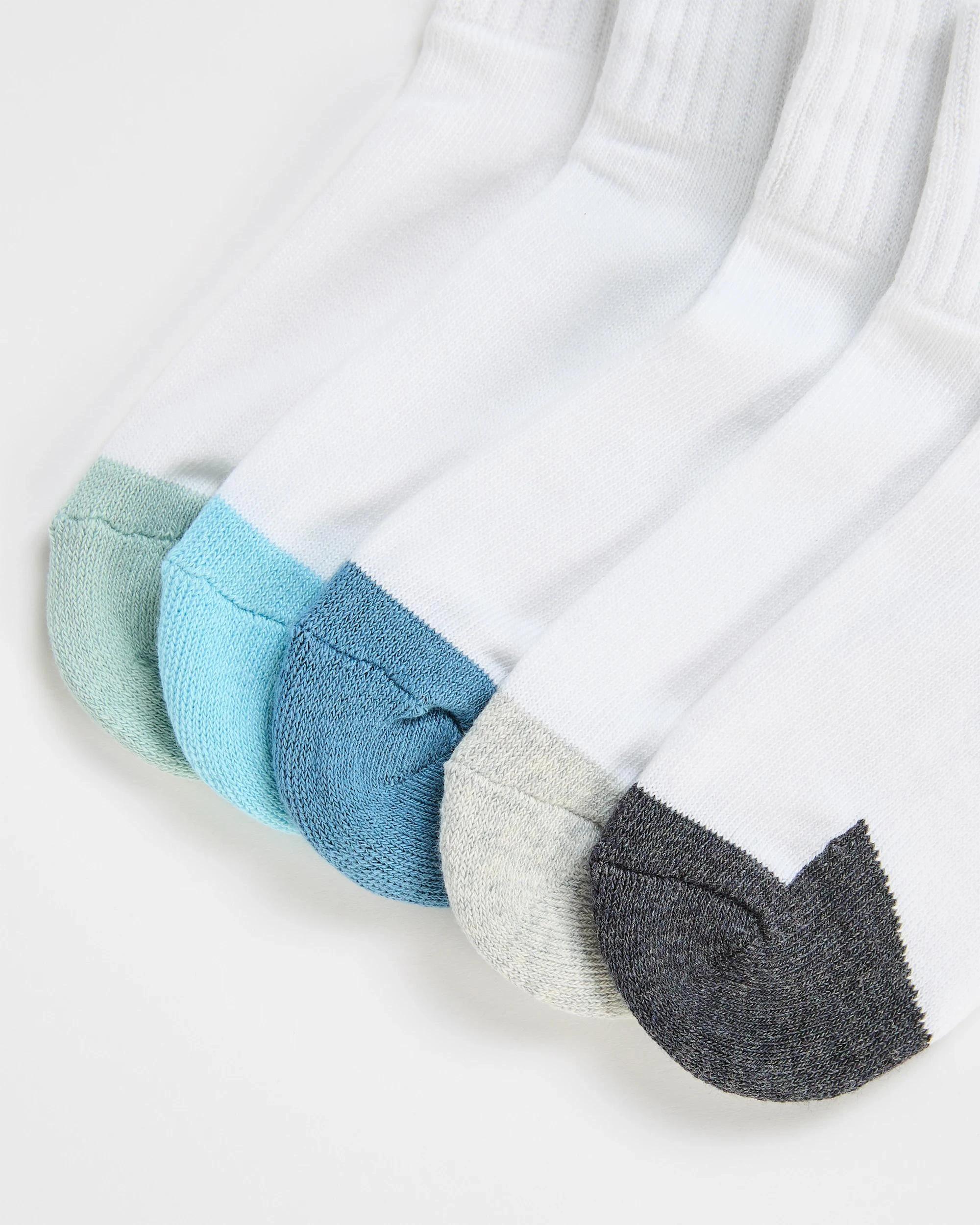 2 Maxx Australian Cotton Blend Sport Quarter Crew Socks 5 Pack WHITE, 2 of 3