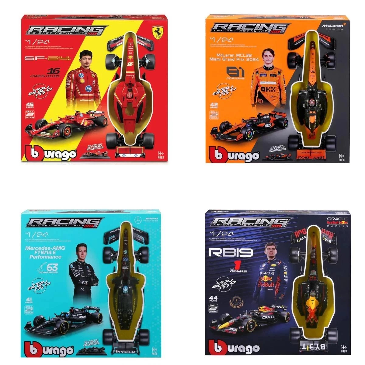 10 Bburago 1:24 F1 Model Kit - Assorted, 10 of 10