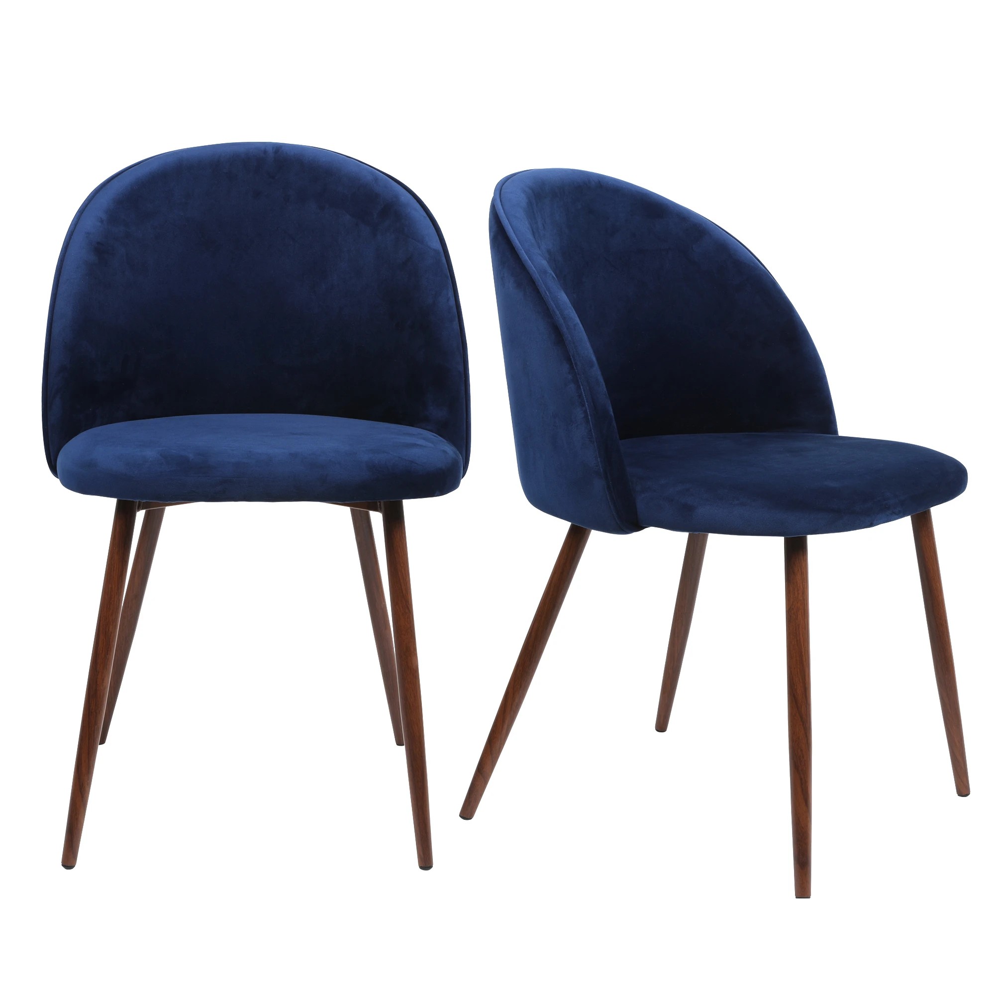 1 Levede 1 Set Of 2 Velvet Dining Chairs - Navy, 1 of 7