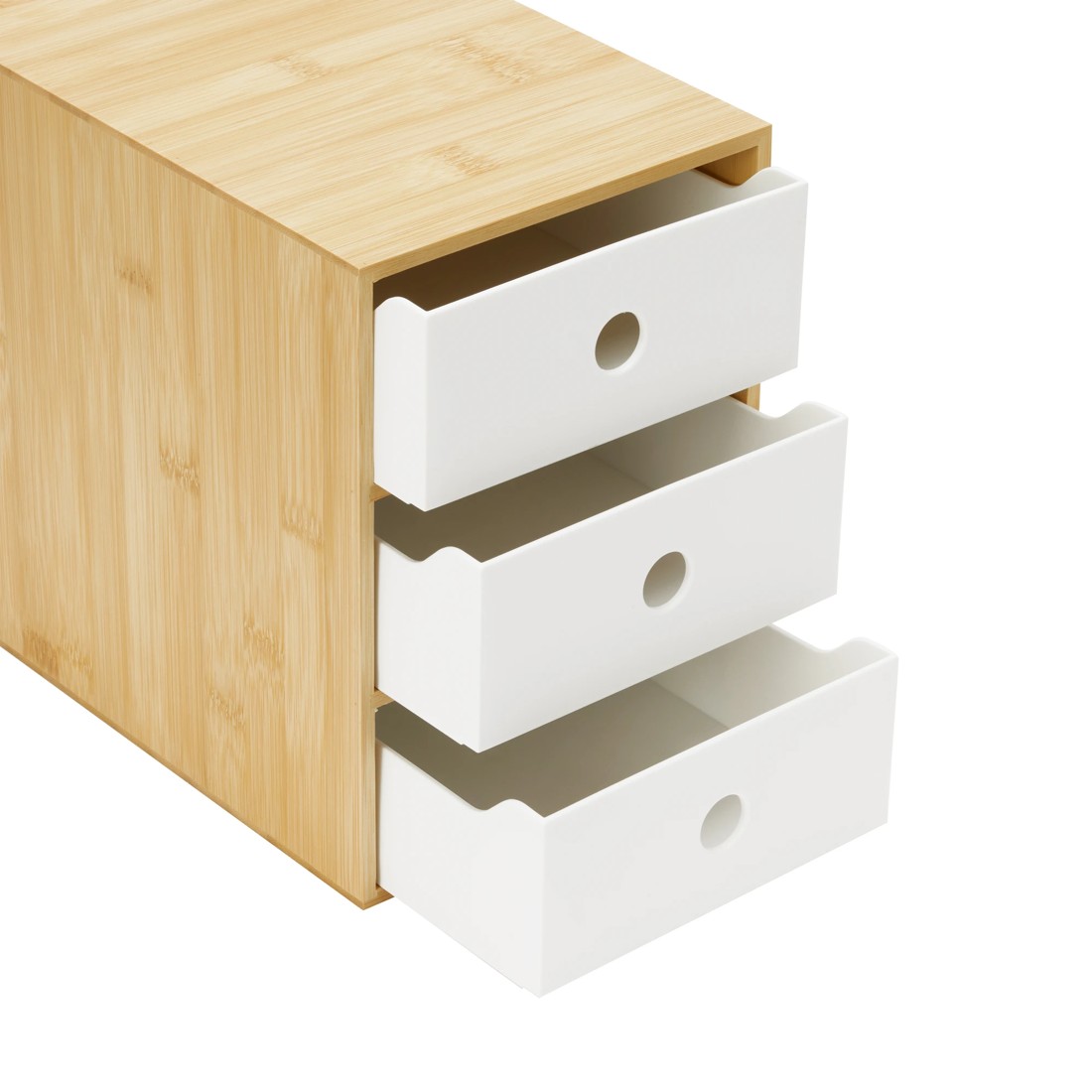 4 Bamboo and Plastic Vertical 3 Drawers, 4 of 7