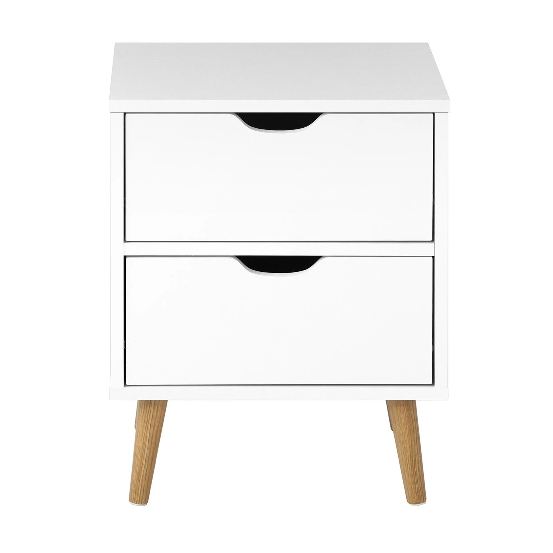 6 Oikiture Bedside Tables 2 Drawers Side Table Nightstand Storage
 - White, 6 of 10