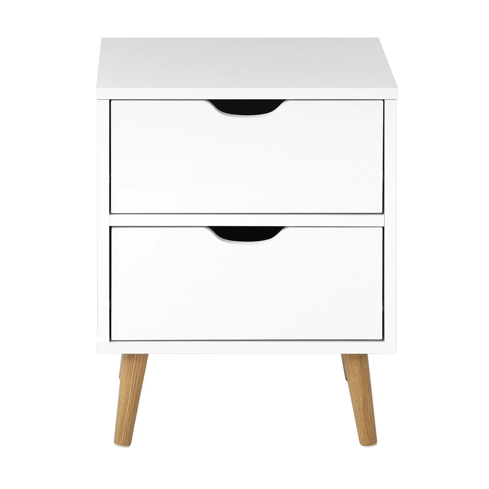 6 Oikiture Bedside Tables 2 Drawers Side Table Nightstand Storage
 - White, 6 of 10