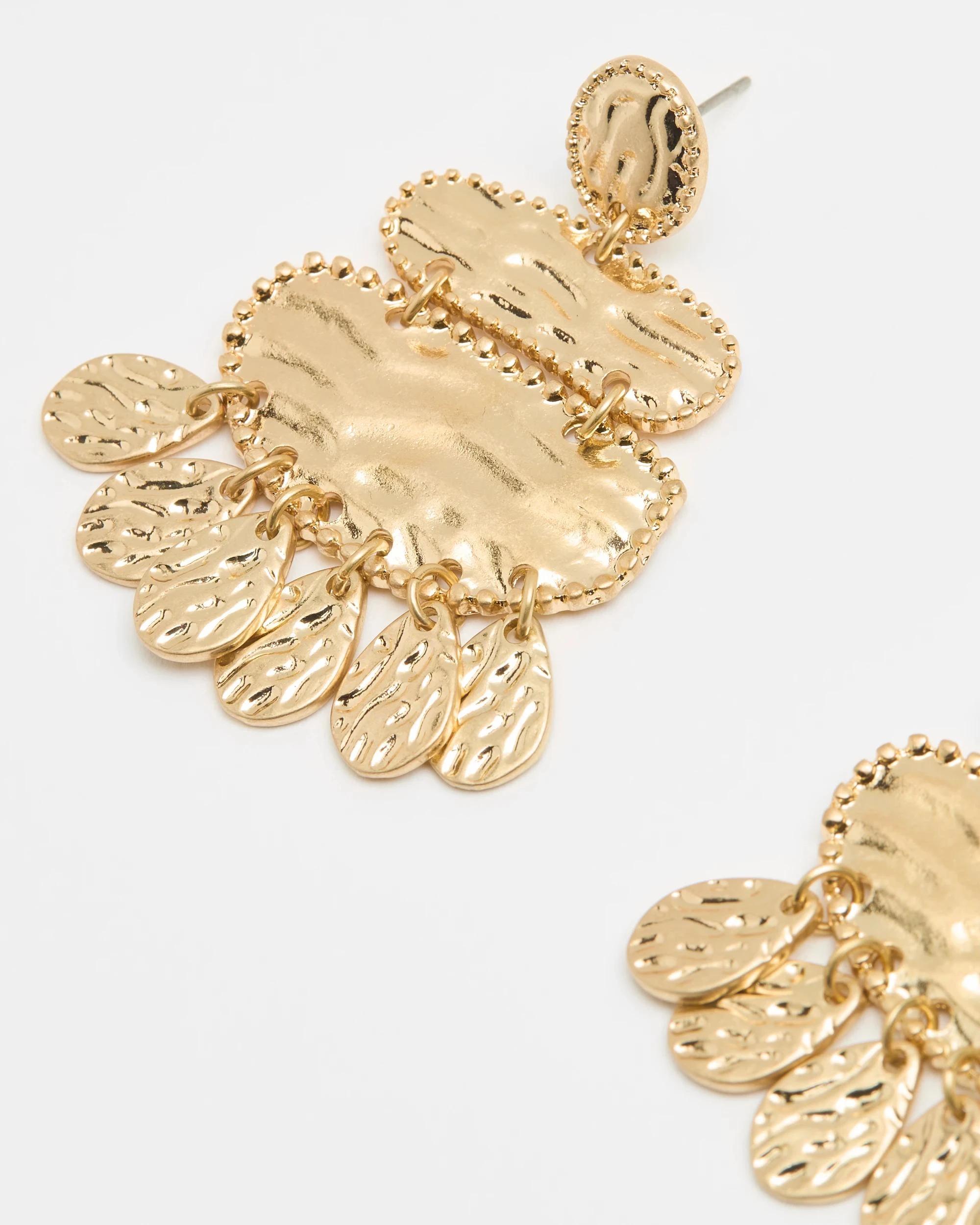 1 Target Tear Drop Statement Earrings BRUSHED GOLD, 1 of 1