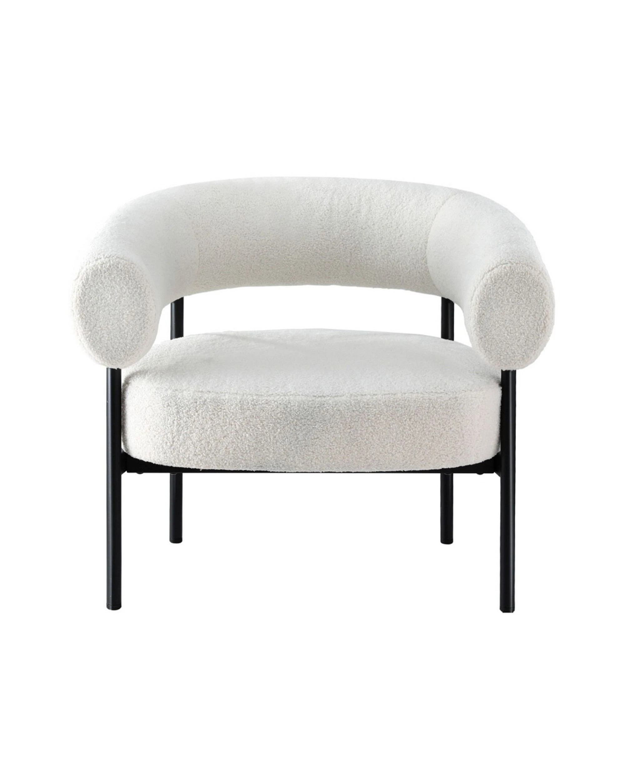 3 Artiss Armchair Accent Chair Curved Boucle
 - White, 3 of 3