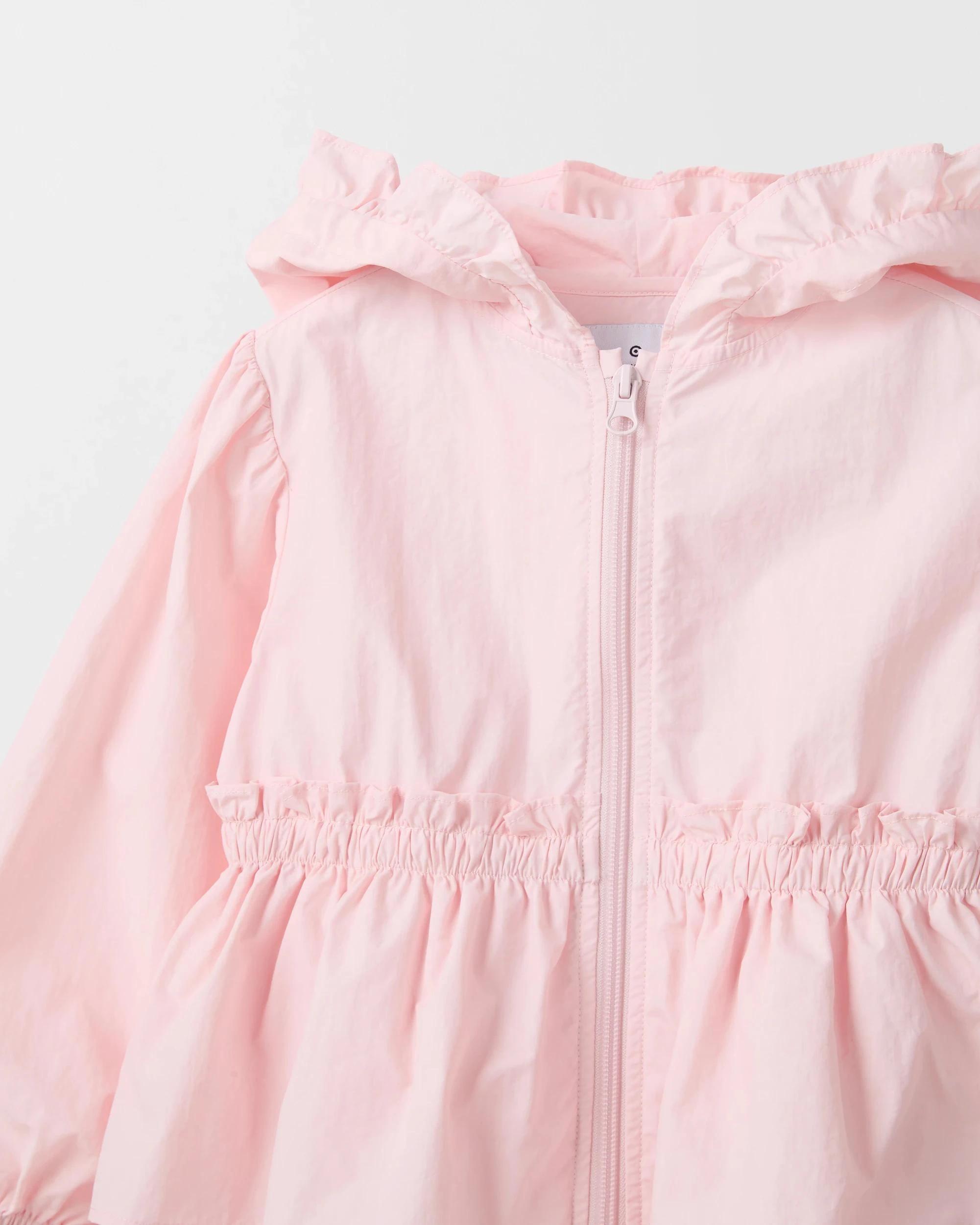 7 Target Kids Water Repellent Long Sleeve Frill Jacket PINK SOLID, 7 of 7