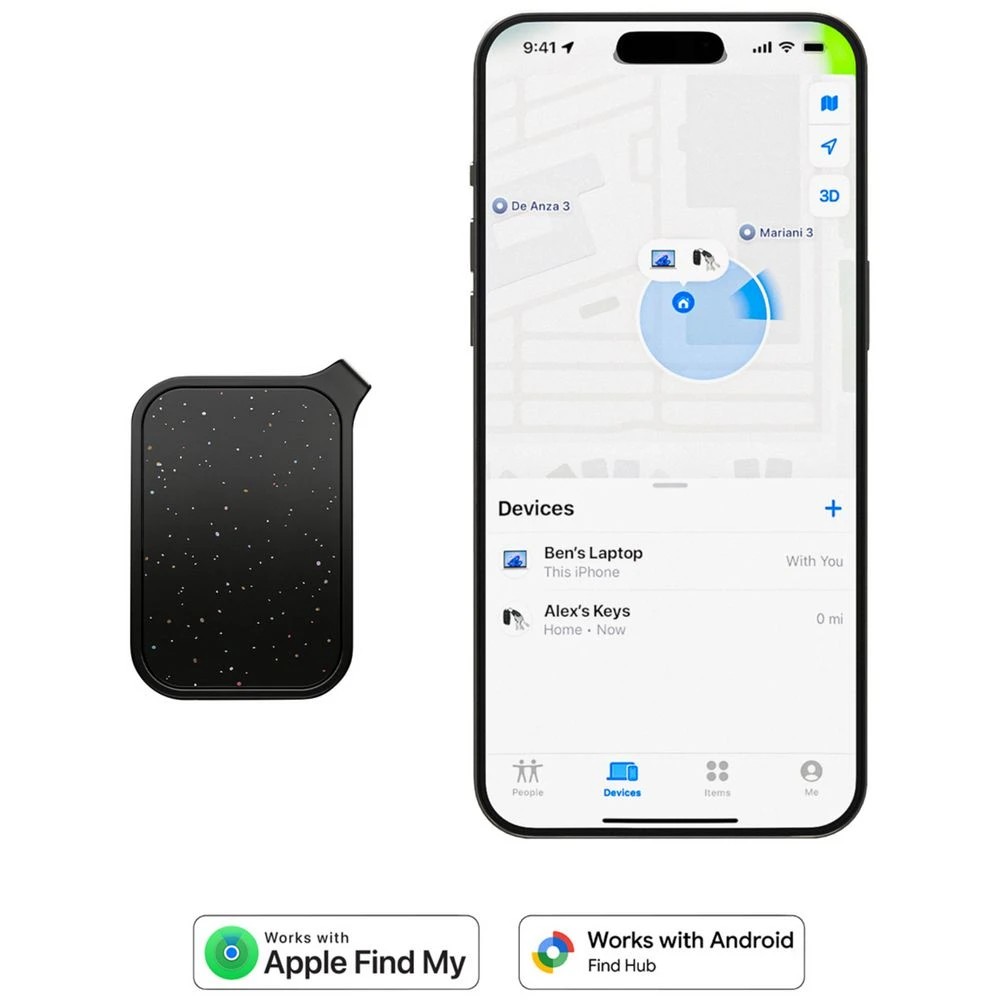 3 Journey Loc8 Finder Tag Apple/Google Sparkle Black, 3 of 3