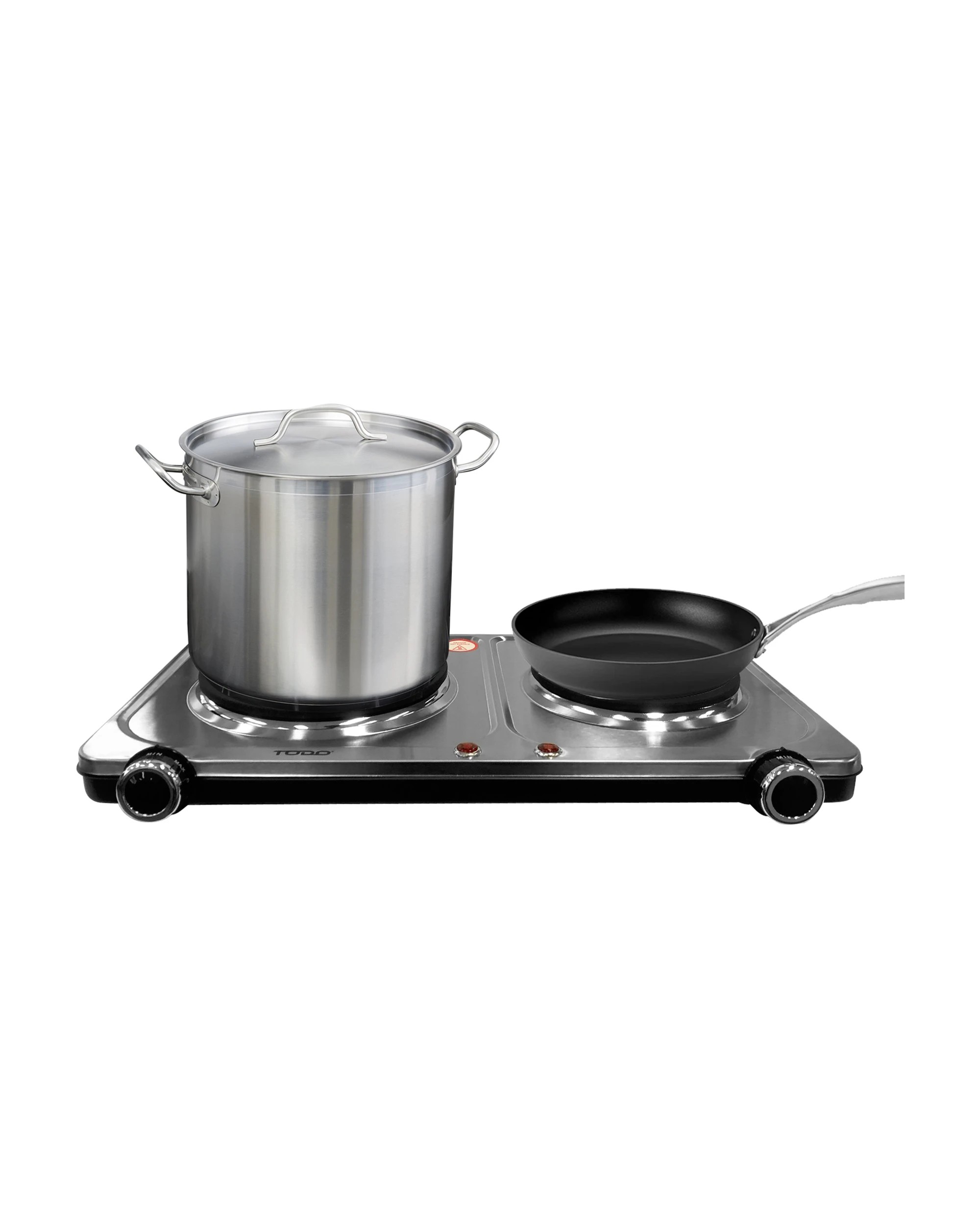 6 TODO 2250W Twin Hotplate Electric Cooktop Dual Plate Stainless Steel, 6 of 6