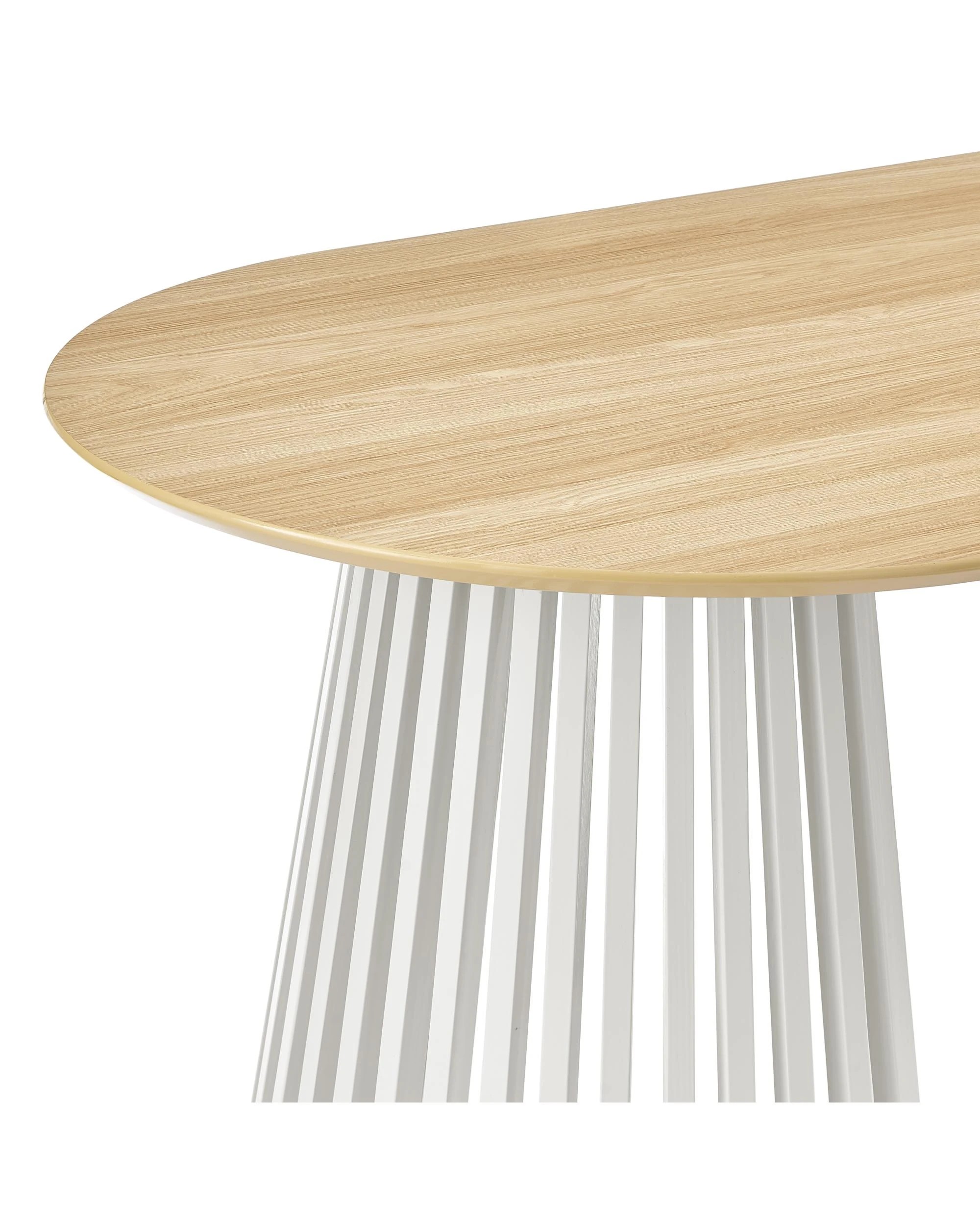 6 Kodu Oval Rounded Dining Table 160cm White and Oak, 6 of 8