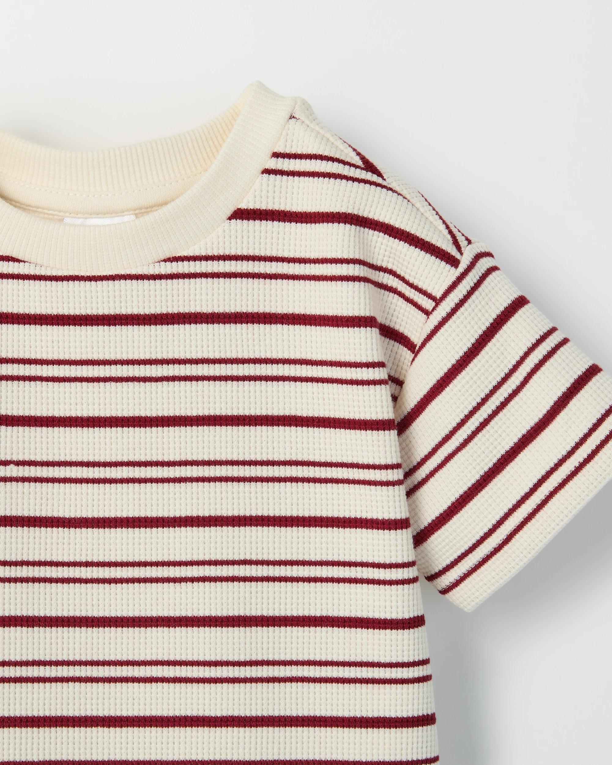 7 Target Baby Baby Organic Cotton 2 Pack Waffle T-Shirts RED PEAR STRIPE, 7 of 7