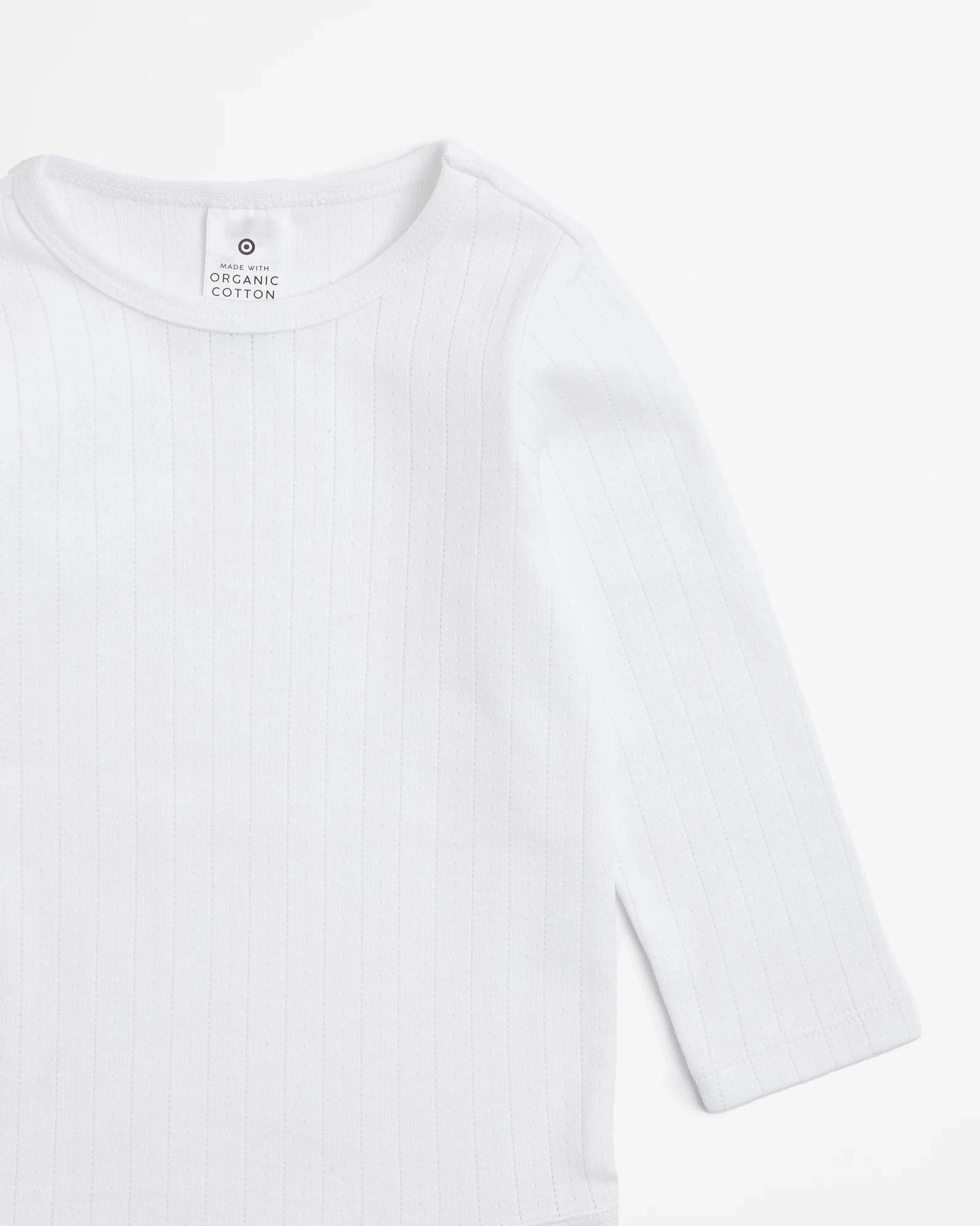 2 Target Baby Organic Cotton Pointelle Bodysuit WHITE, 2 of 3