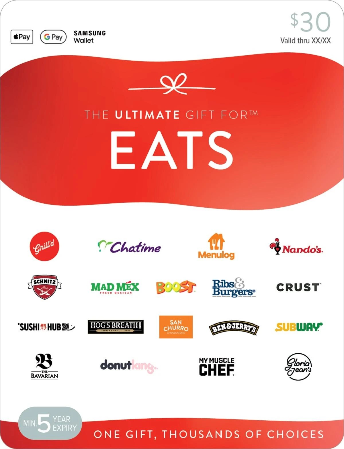 1 The Ultimate Gift for Eats $30 Gift Card