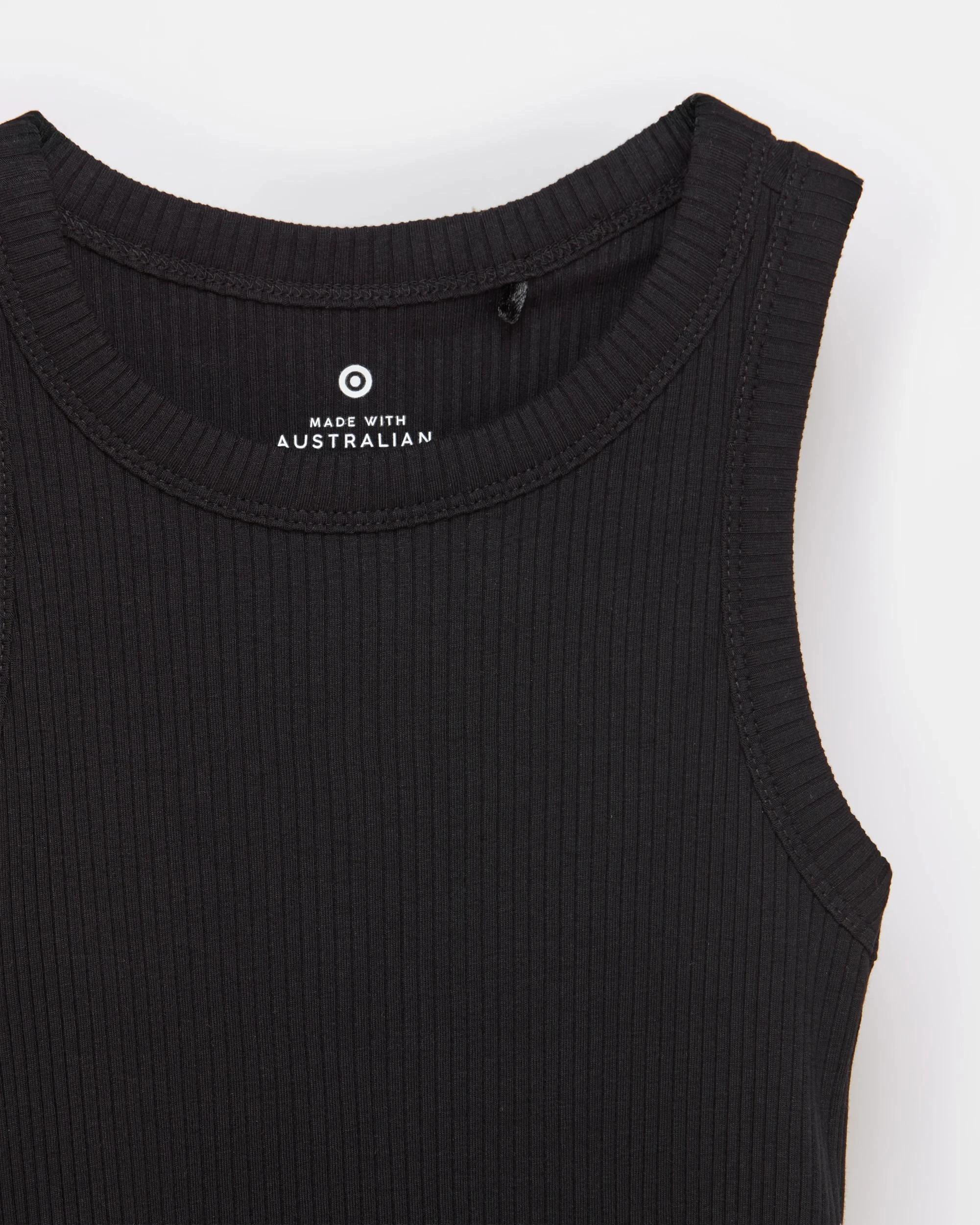 5 Target Australian Cotton Racer Back Rib Tank BLACK, 5 of 7
