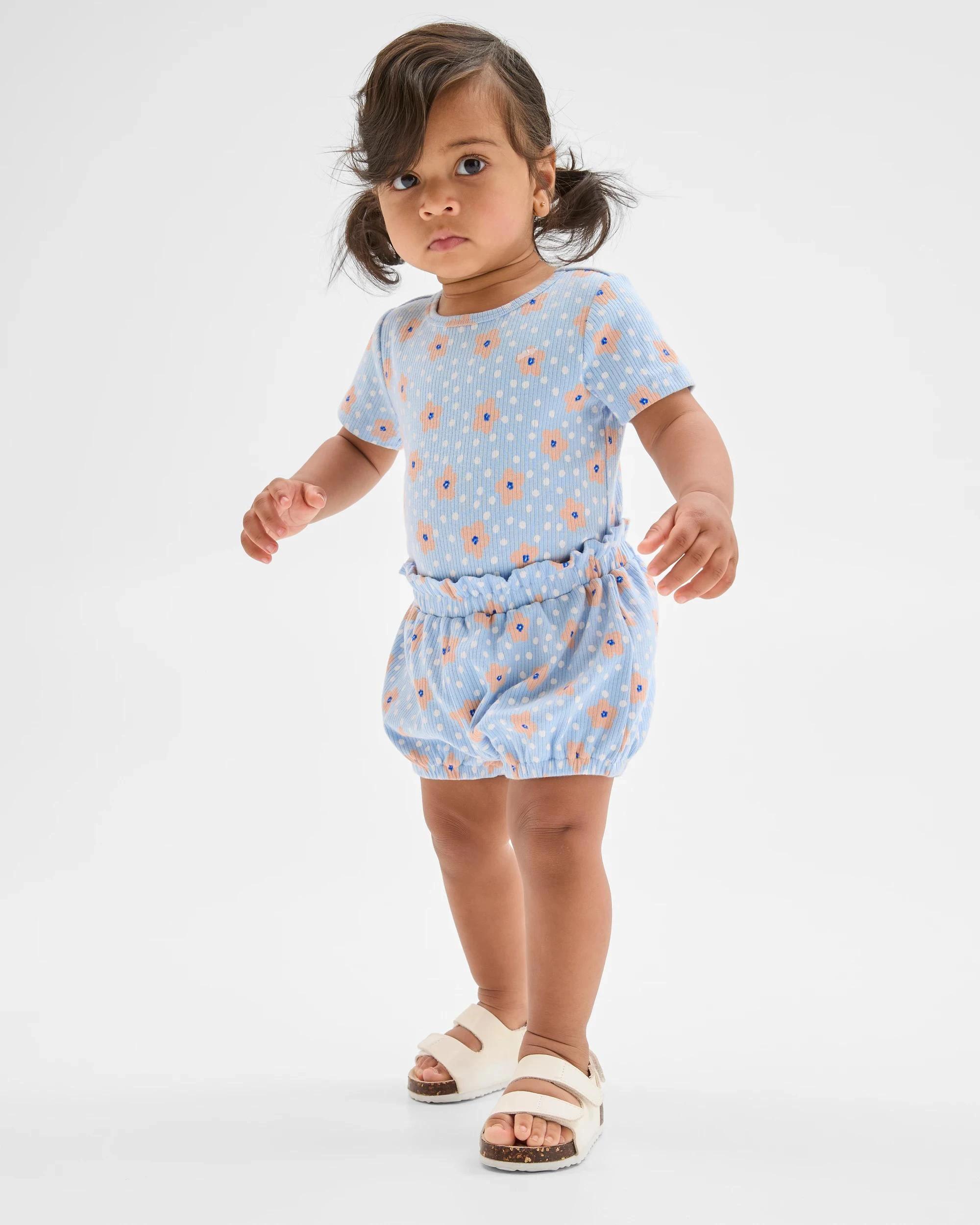 3 Target Baby Organic Cotton Baby Bodysuit and Shorts 2 Piece Set DAISY DOT, 3 of 6