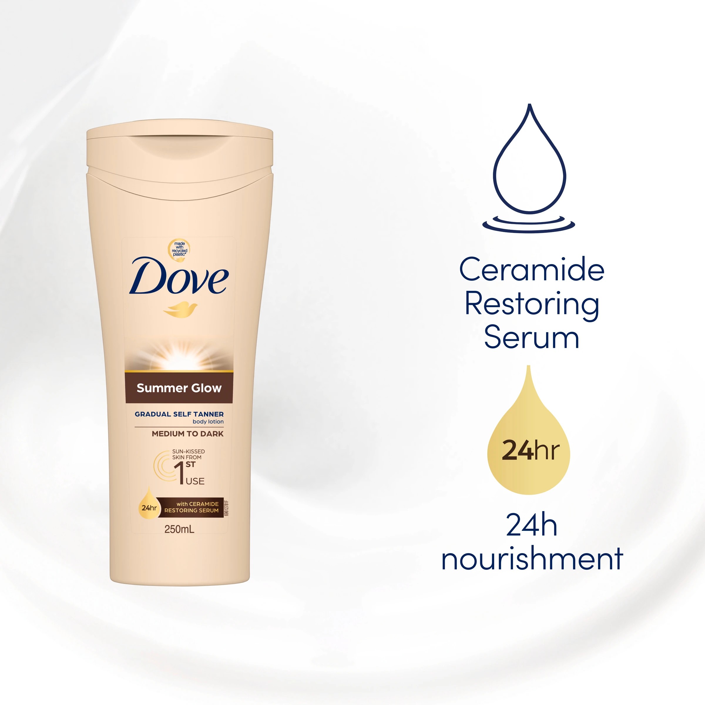 4 Dove Summer Glow Gradual Tan Body Lotion Medium to Dark 250ml, 4 of 10