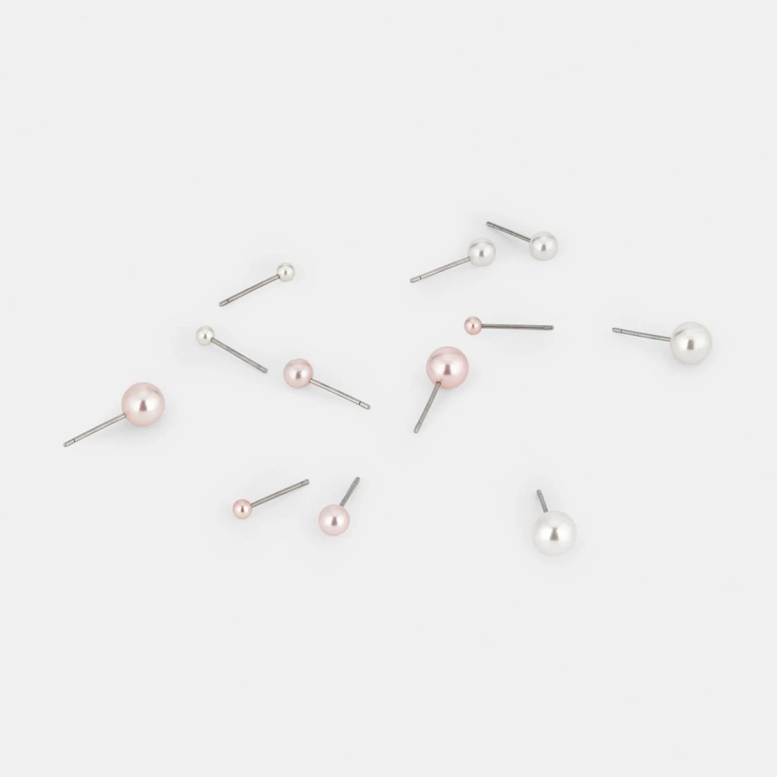 3 6 Pack Faux Pearl Ball Stud Earrings, 3 of 5