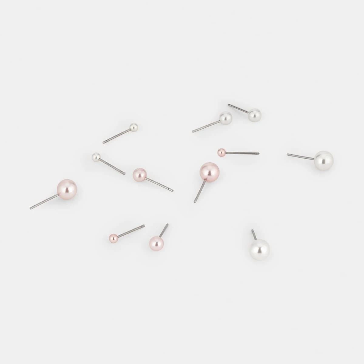 3 6 Pack Faux Pearl Ball Stud Earrings, 3 of 5