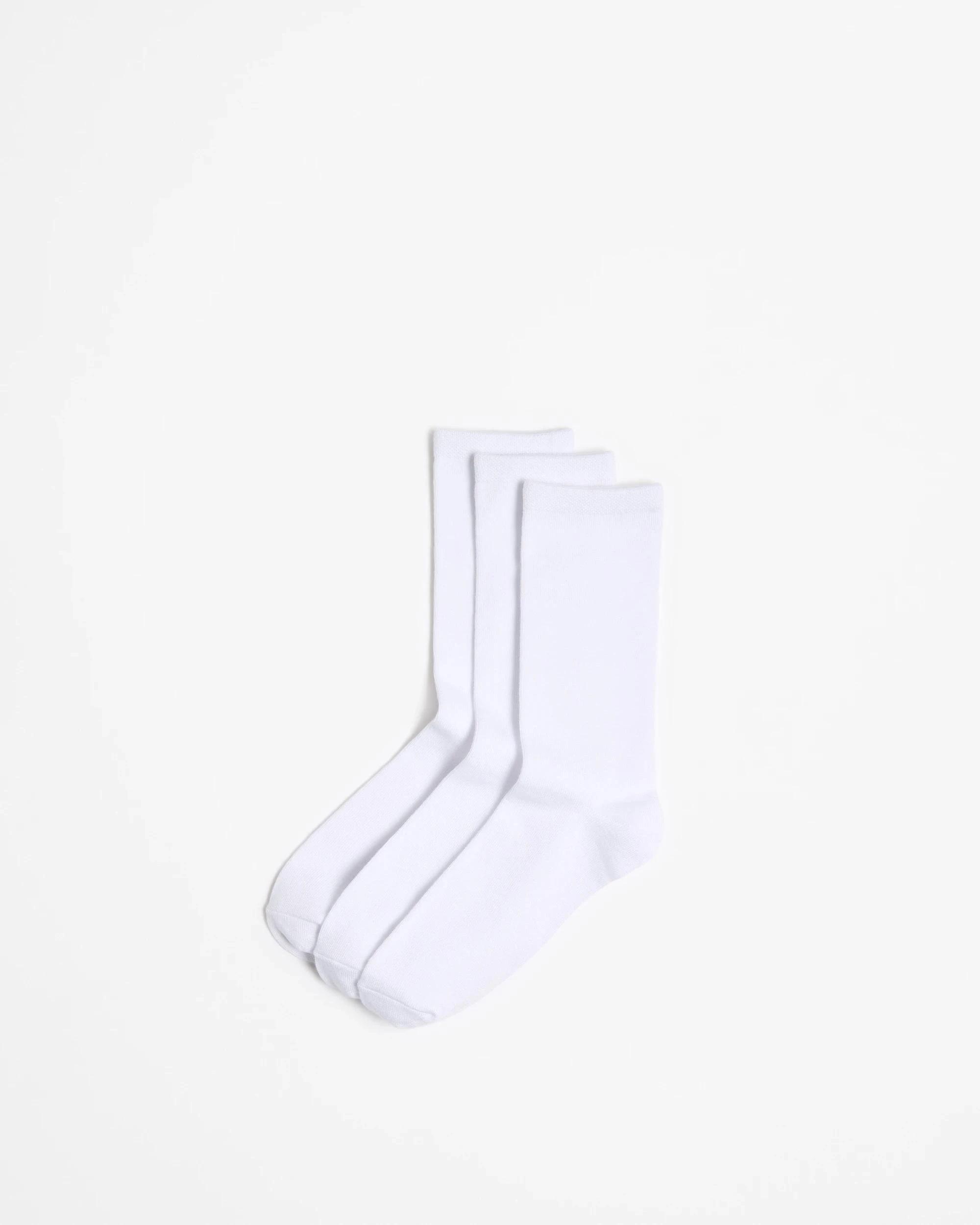 1 Target Women's Bamboo Crew Boot Socks 3 Pack WHITE, 1 of 3