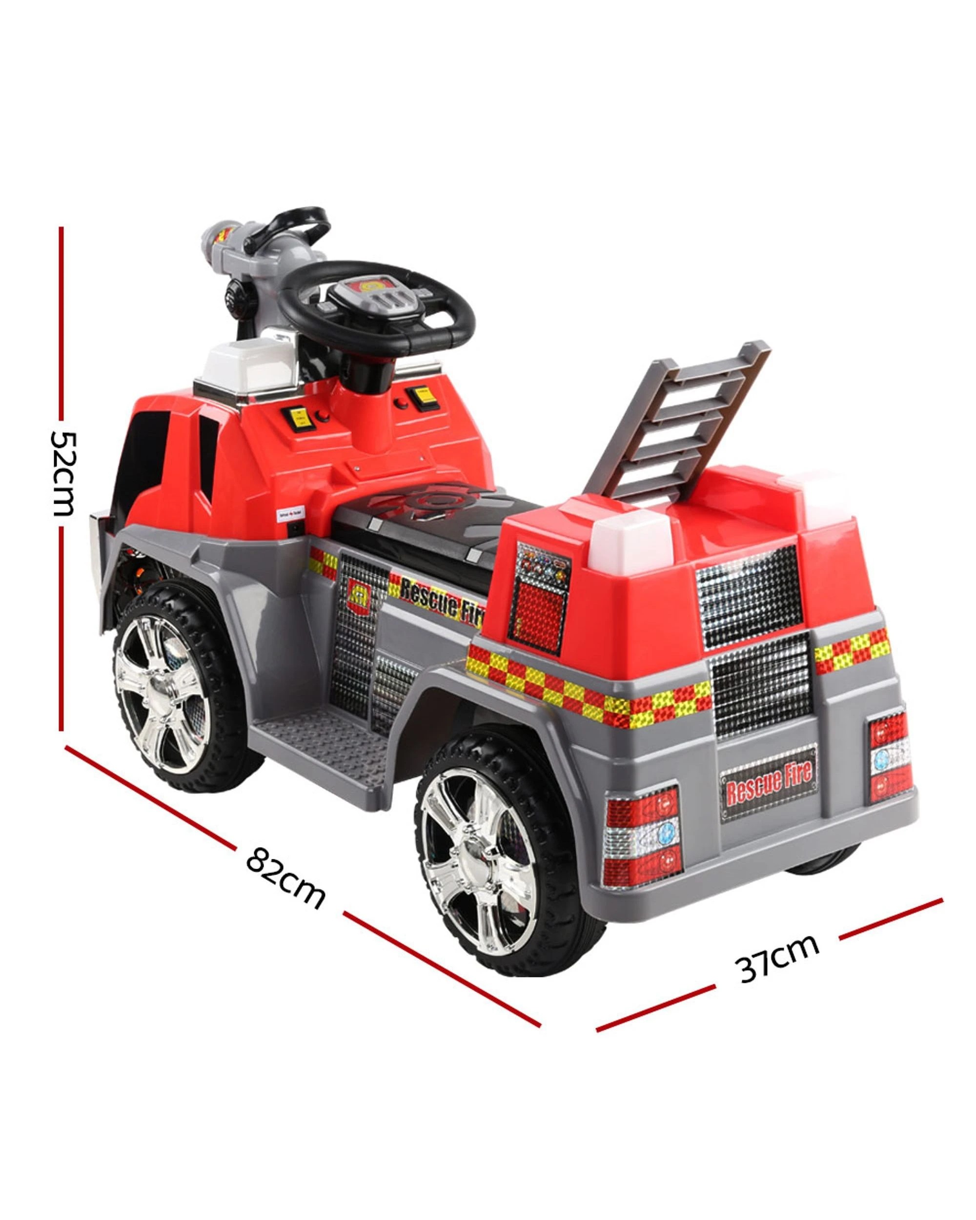 2 Rigo Kids Electric Ride On Car Fire Engine Fighting Truck Toy Cars 6V - Red, 2 of 6