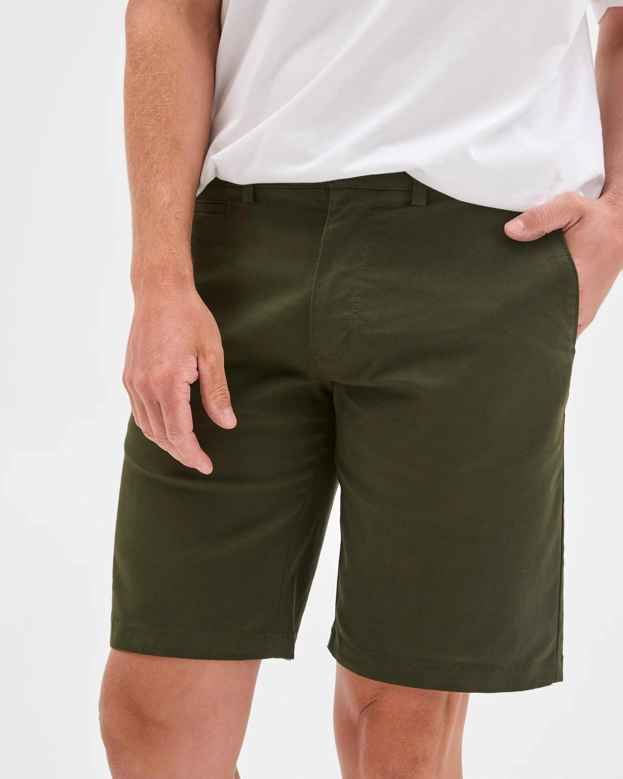 6 Target Australian Cotton Regular Stretch Chino Shorts DARK GREEN, 6 of 7