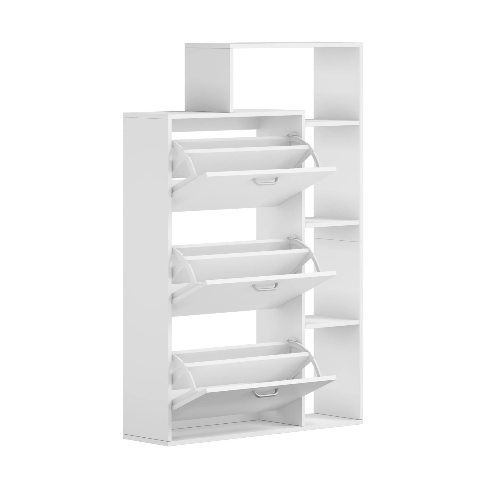 5 Oikiture Shoe Cabinet Storage 3 Doors Shoes Rack Display Shelves - White, 5 of 8