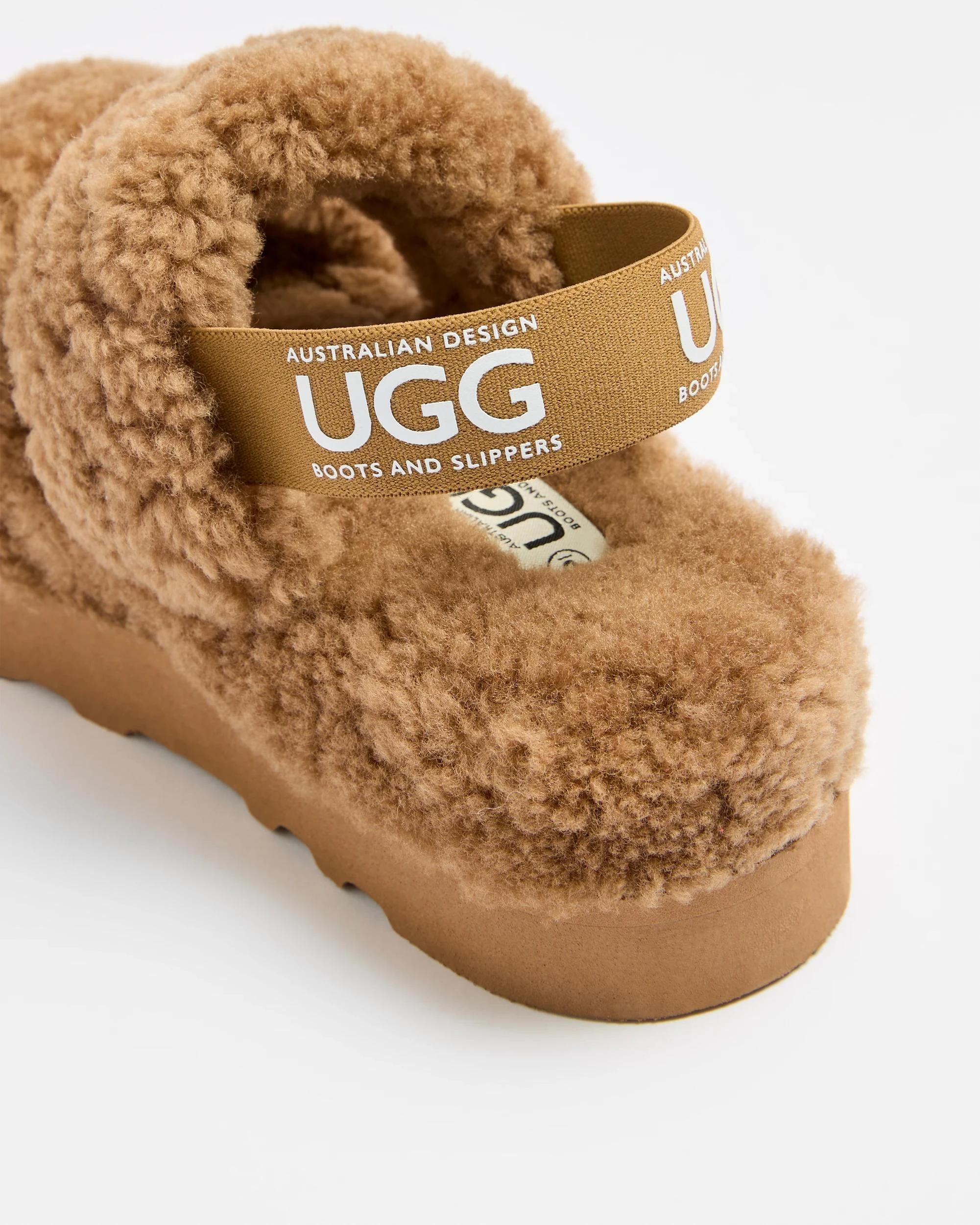 3 Australian Design Ugg Boots and Slippers Womens Genuine Sheepskin Double Strap Sling Back Slipper CARAMEL, 3 of 3
