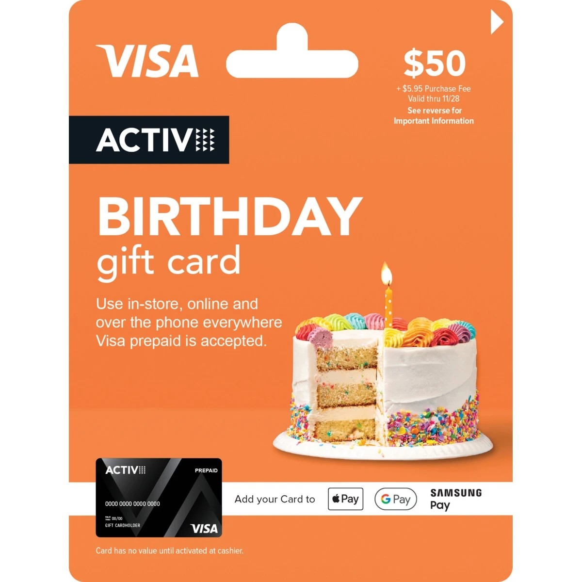 1 Activ VISA Birthday $50 Gift Card, 1 of 1