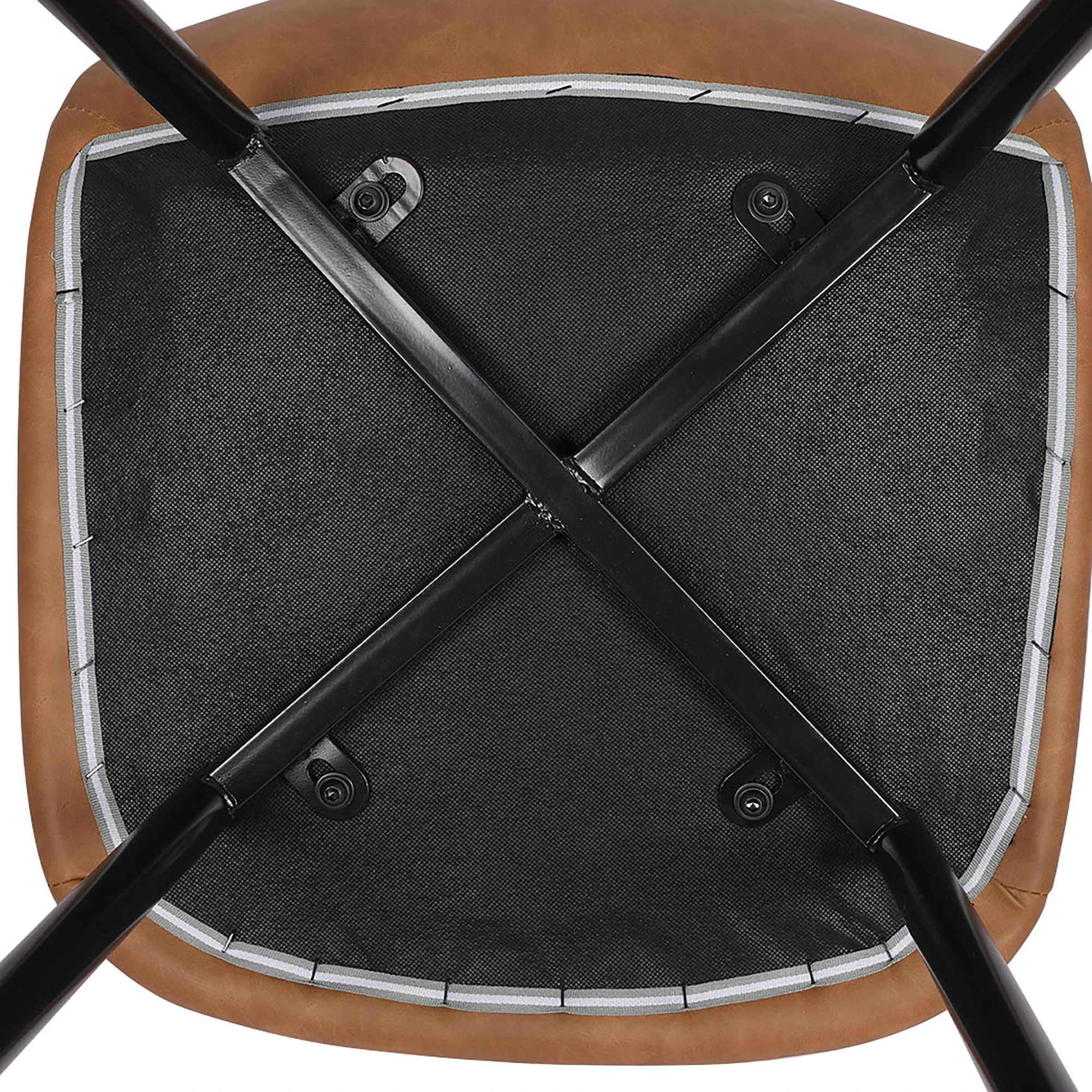 4 Levede 4x Dining Chairs Kitchen Eames Accent Chair Lounge Room Padded PU Leather - Brown, 4 of 6