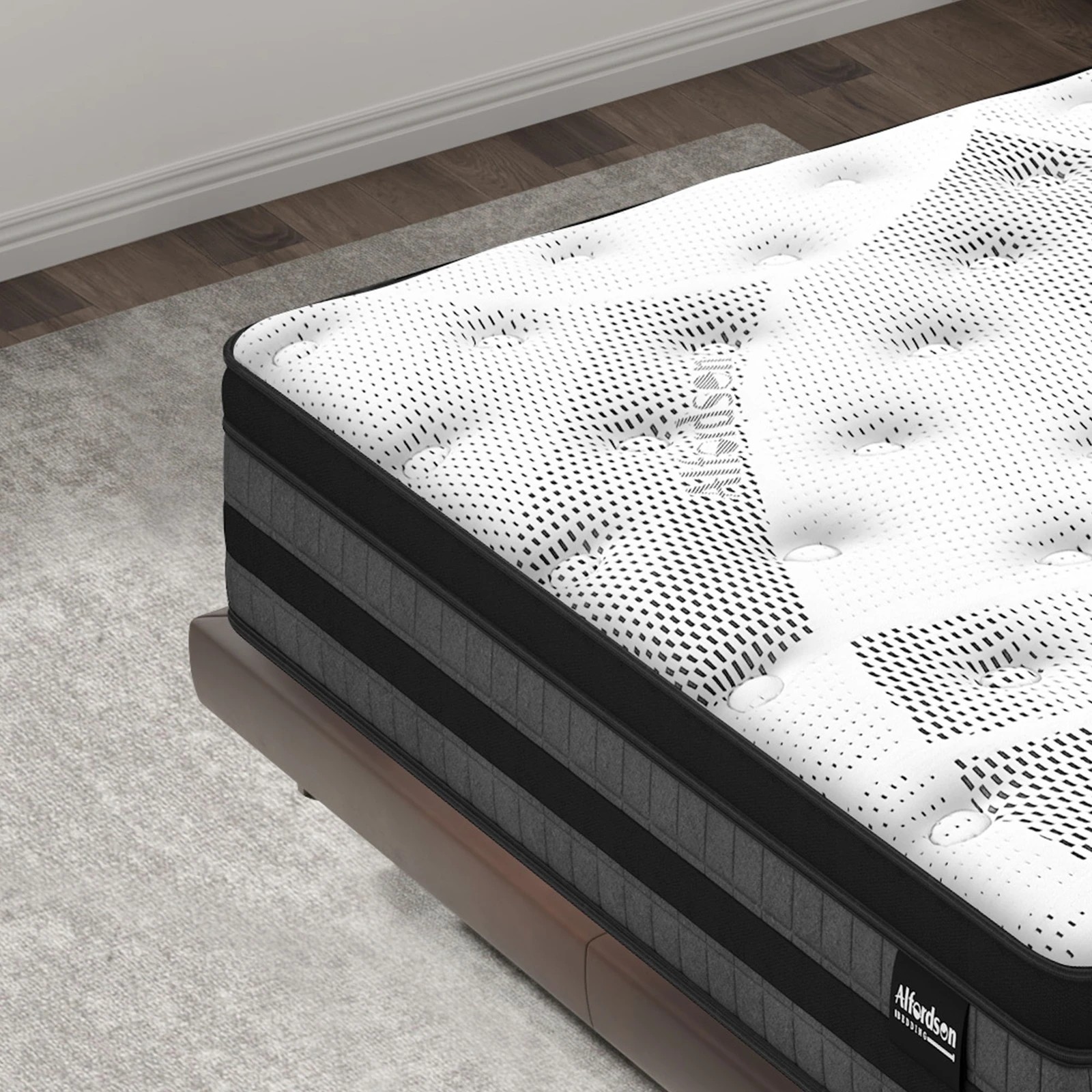 8 Alfordson Mattress Euro Top Bonnell Spring Memory Foam 22cm Medium Firm - King Bed, 8 of 9