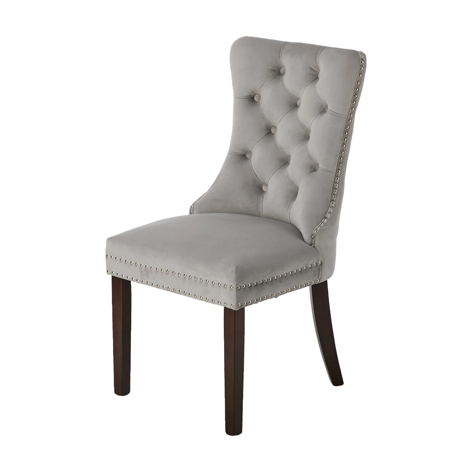 9 Oikiture 4x Velvet Dining Chairs Upholstered French Provincial Tufted Light - Grey, 9 of 10